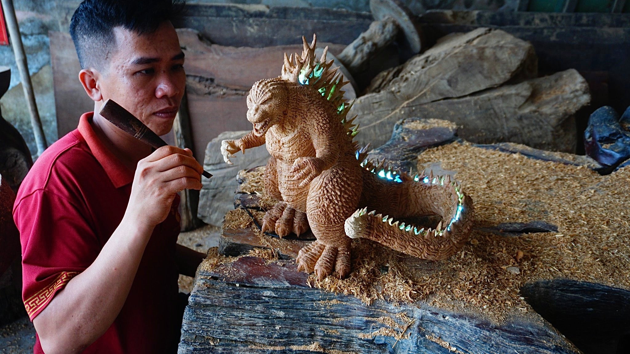 Godzilla - Minus One Figure Wood Carving statue