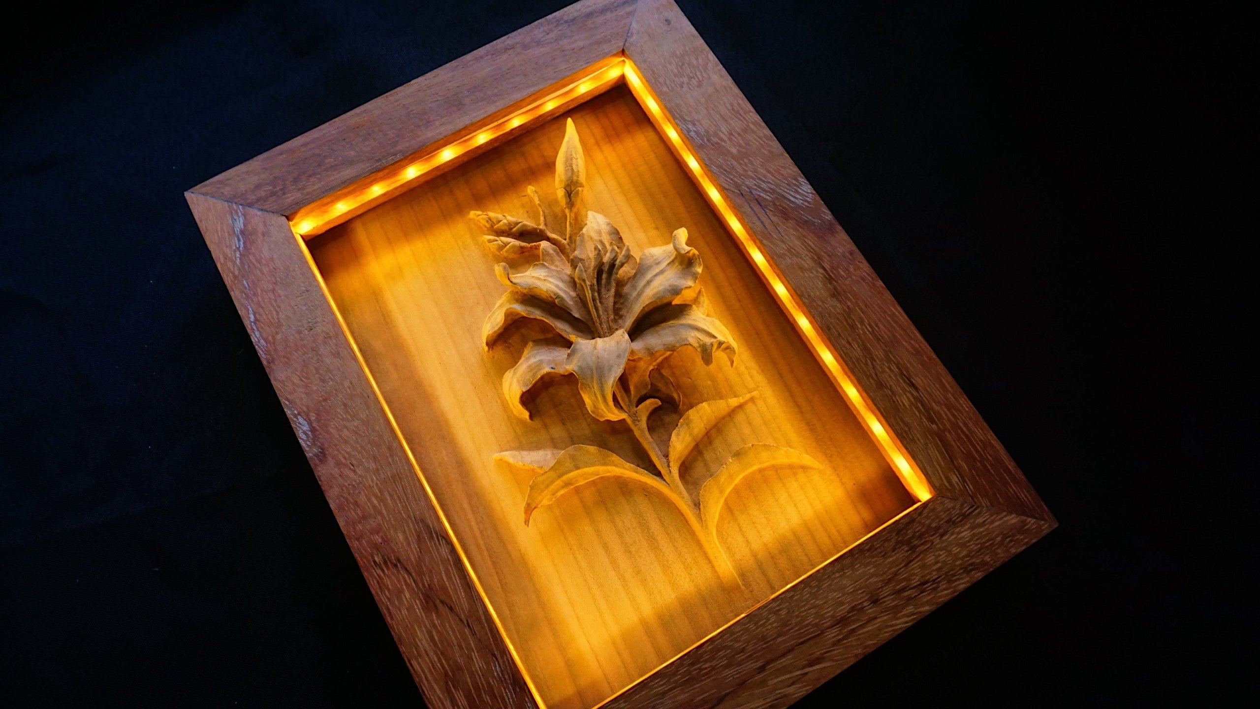 Lily Flower wood Carving