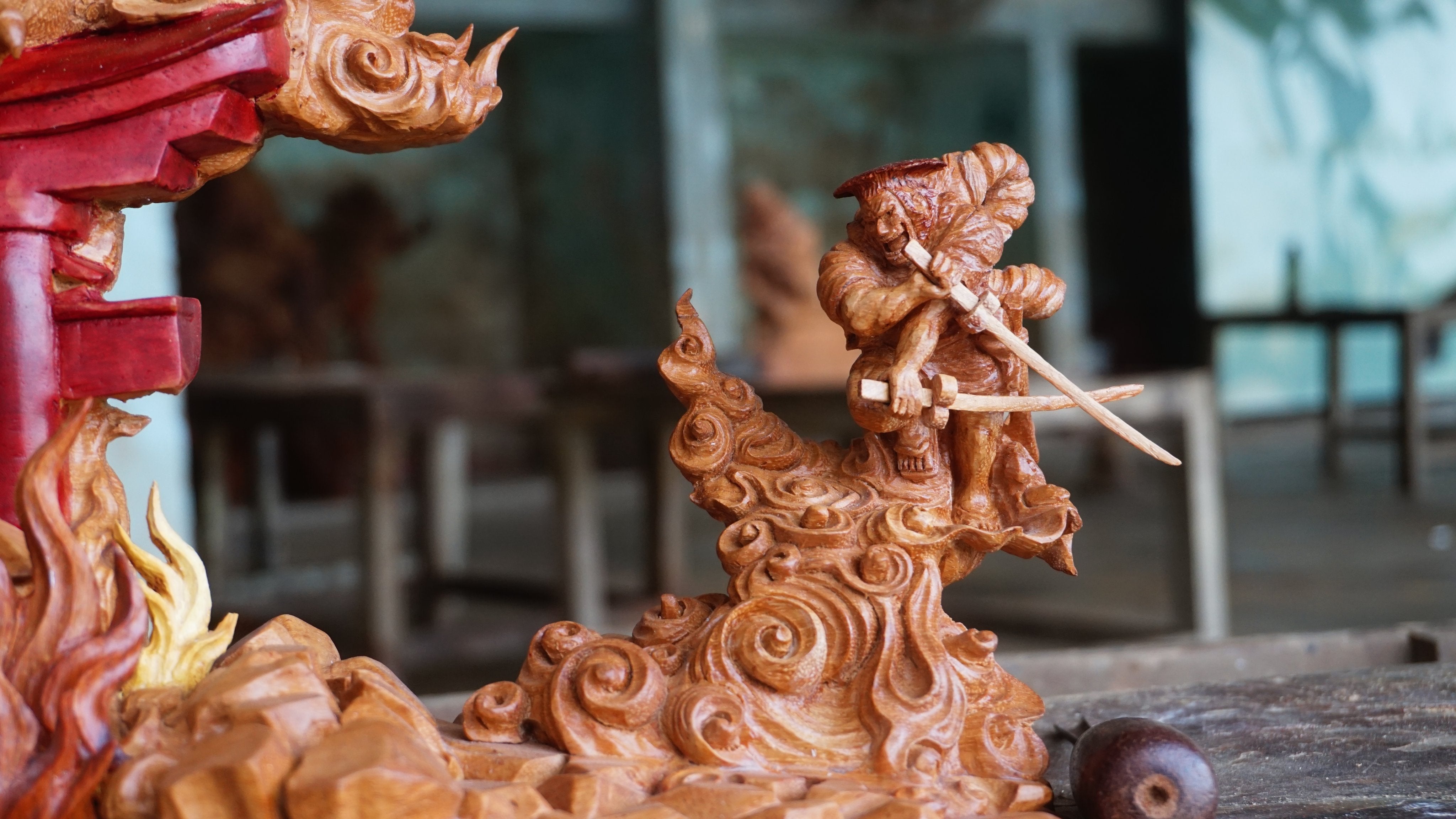 Kaido vs Oden - Figure Wood Carving - One Piece - Woodart Vietnam 