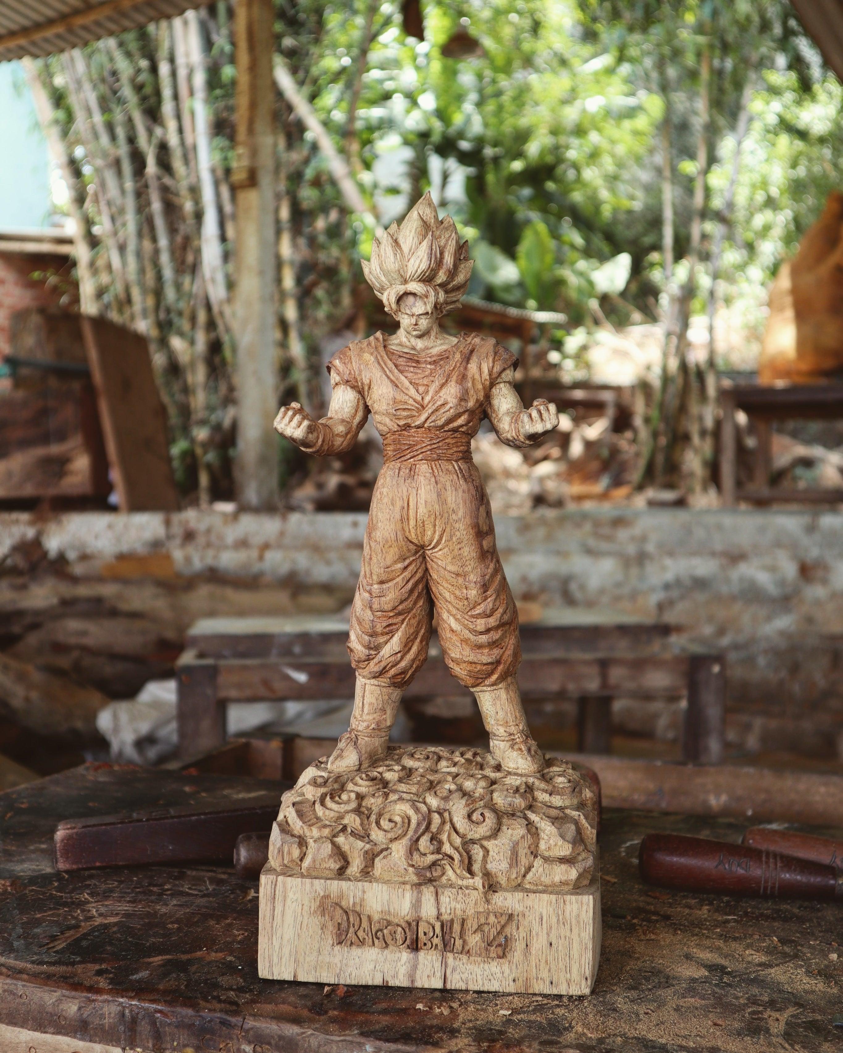 Goku Figure Wood Carving - Dragon Ball Z - Woodart Vietnam 