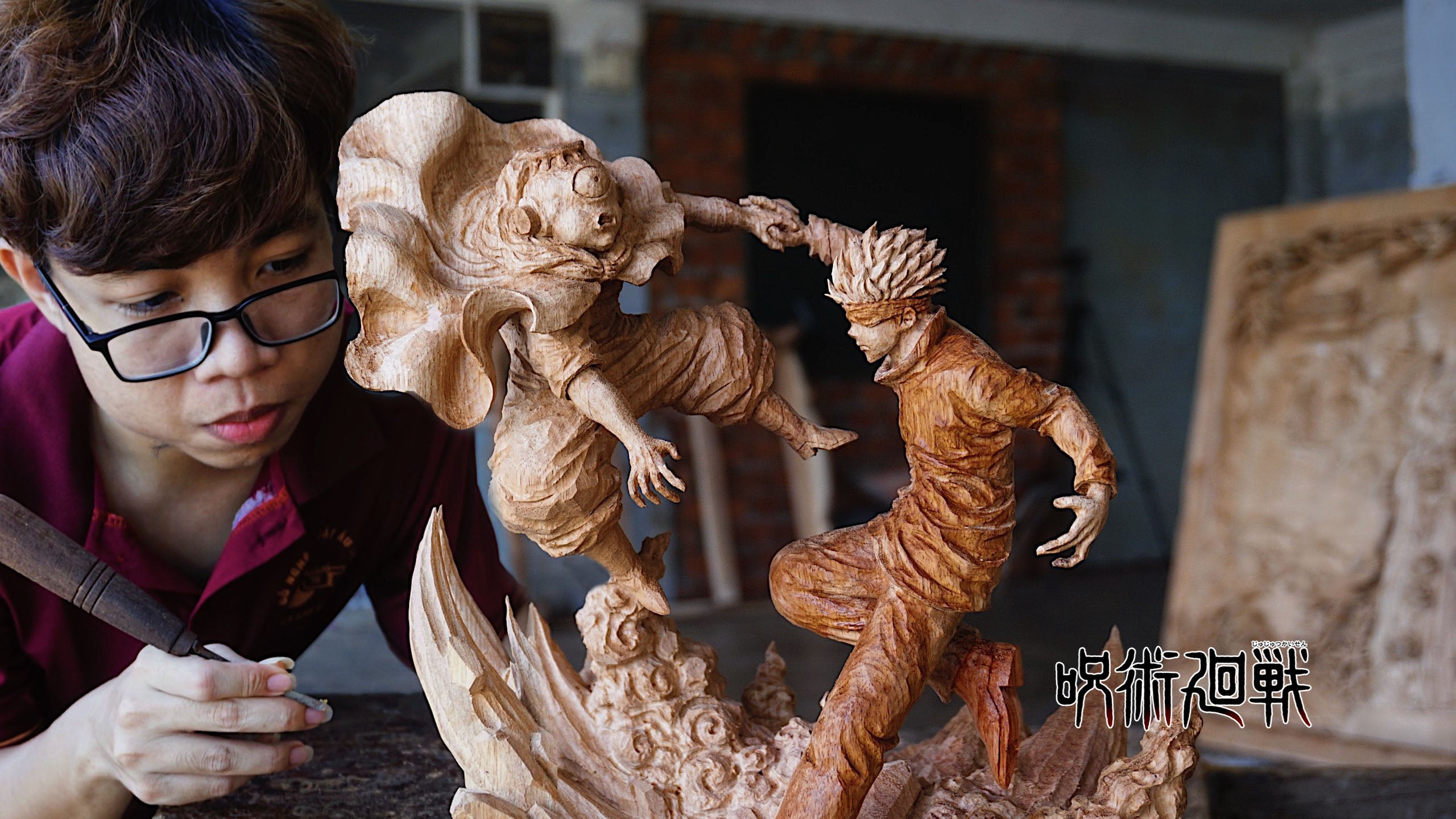 Gojo vs Jogo Figure wood Carving - Jujutsu Kaise - Woodart Vietnam 