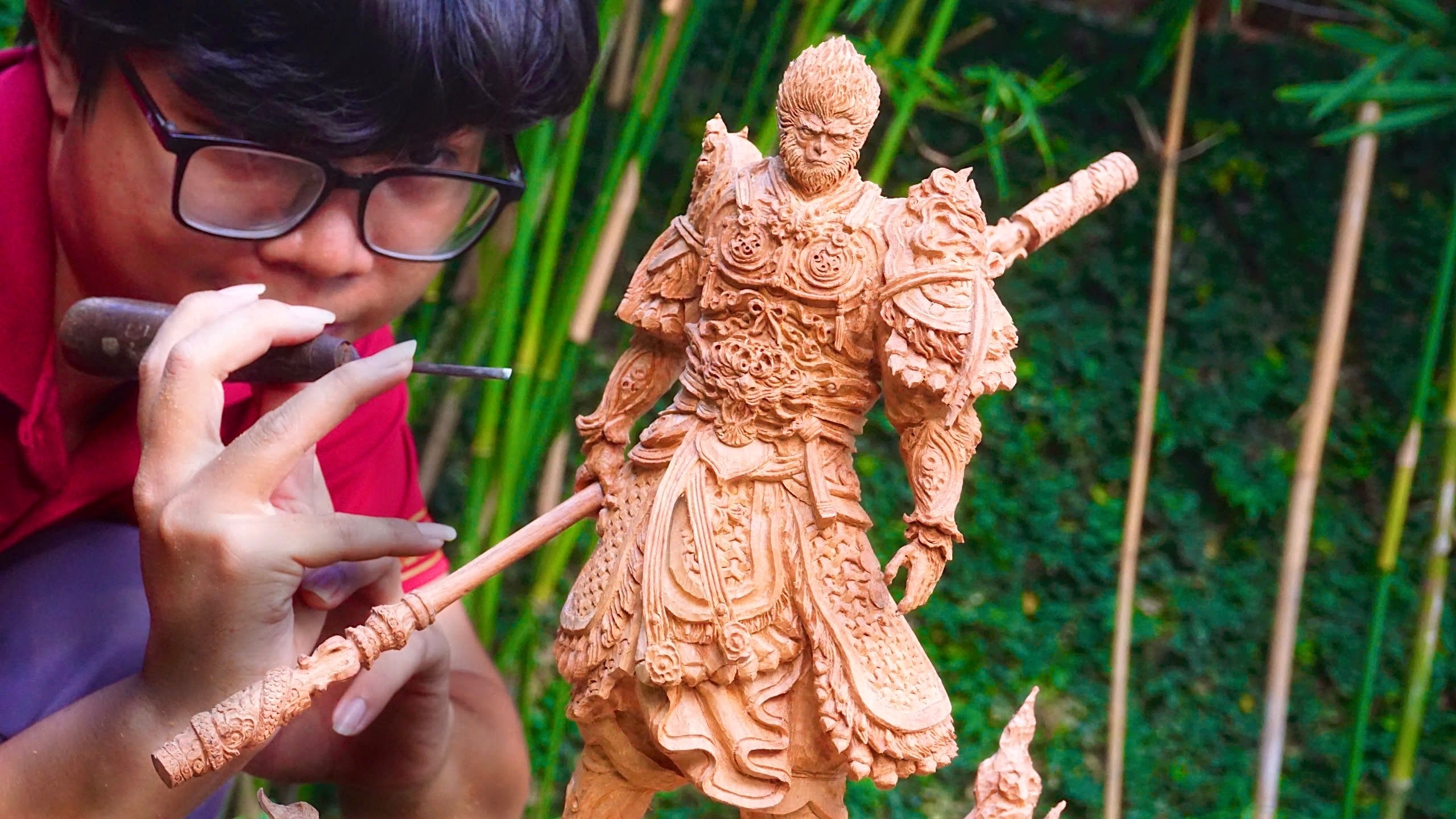 Black-myth-Wukong-figure-wood-carving-statue