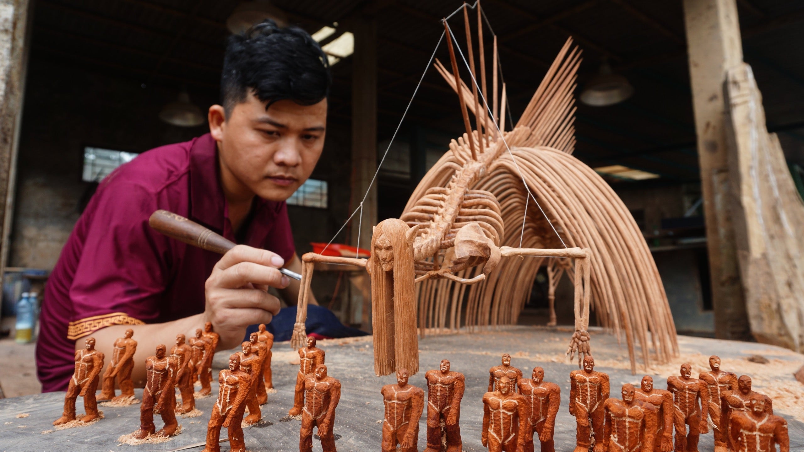 Founding Titan - Attack on Titan wood carving