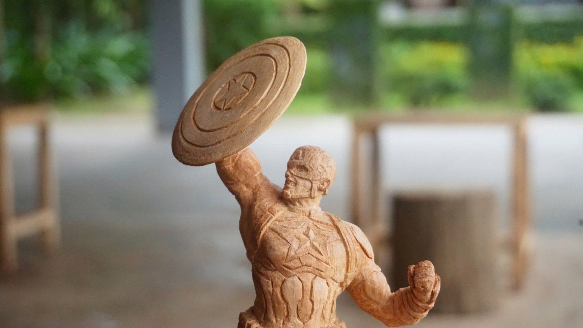 Captain America (Only) - Figure Wood Carving - Avengers Endgame - Woodart Vietnam