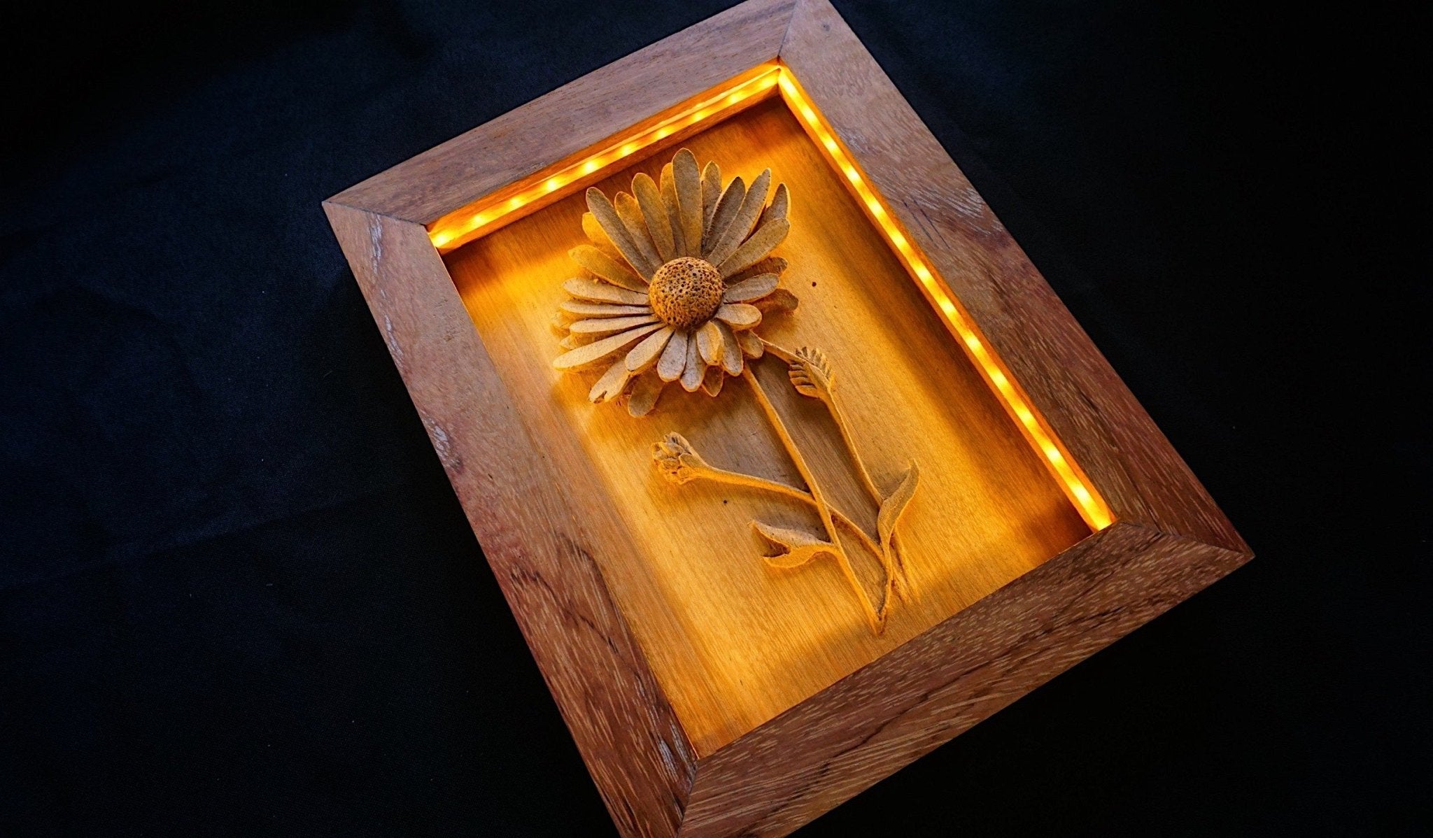 Daisy Flower wood Carving - Woodart Vietnam