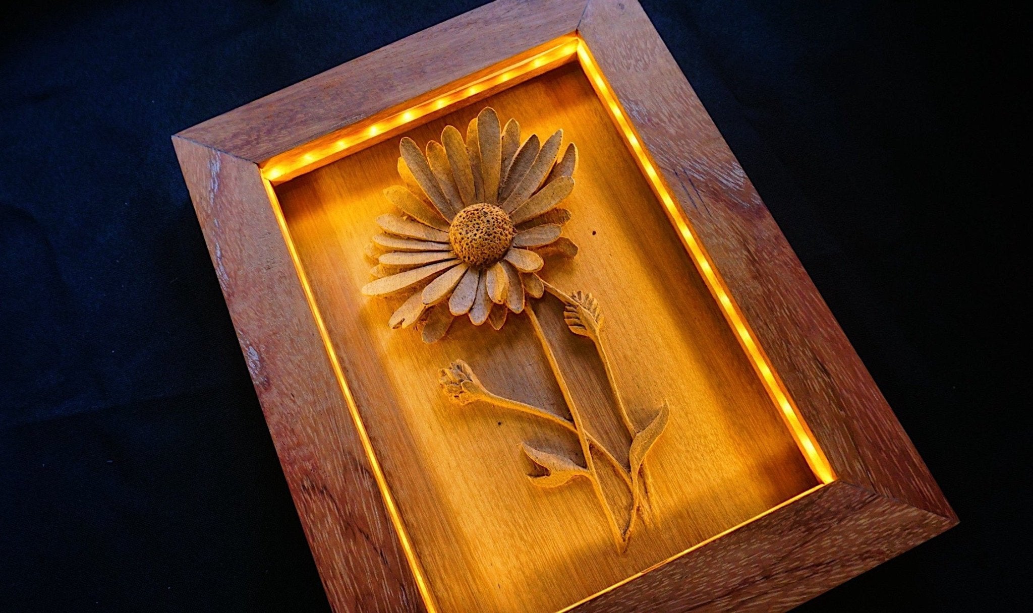 Daisy Flower wood Carving - Woodart Vietnam