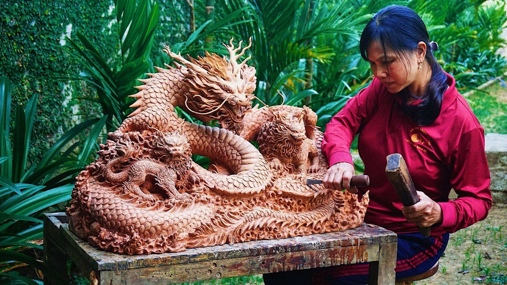 Dragons Wood Carving - Woodart Vietnam
