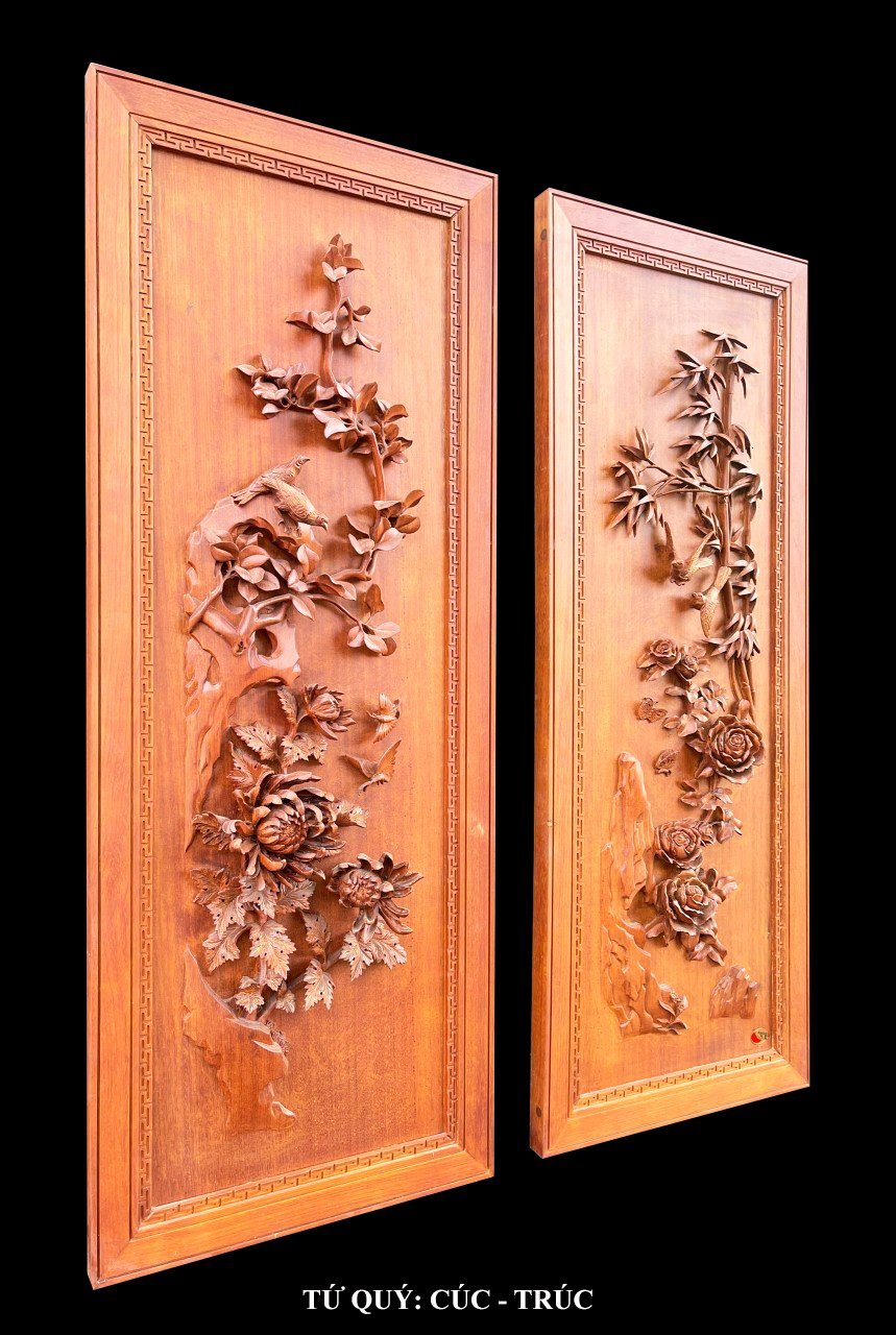 Flower 4 Season Wall Art - Wood Carving - Woodart Vietnam