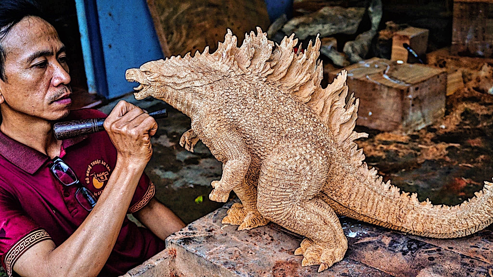Godzilla - Figure Wood Carving - Monarch: Legacy of Monsters - Woodart Vietnam
