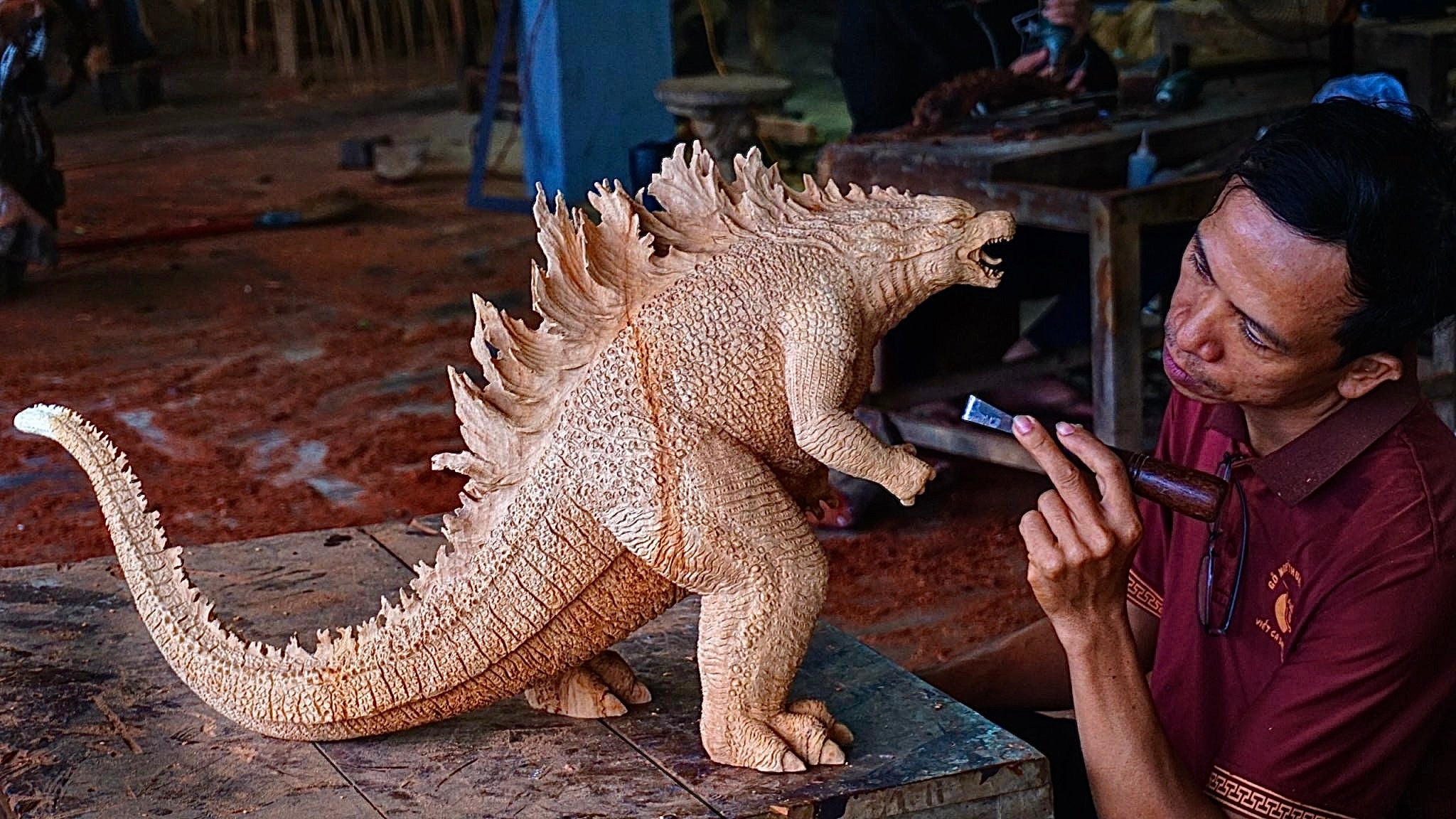 Godzilla - Figure Wood Carving - Monarch: Legacy of Monsters - Woodart Vietnam
