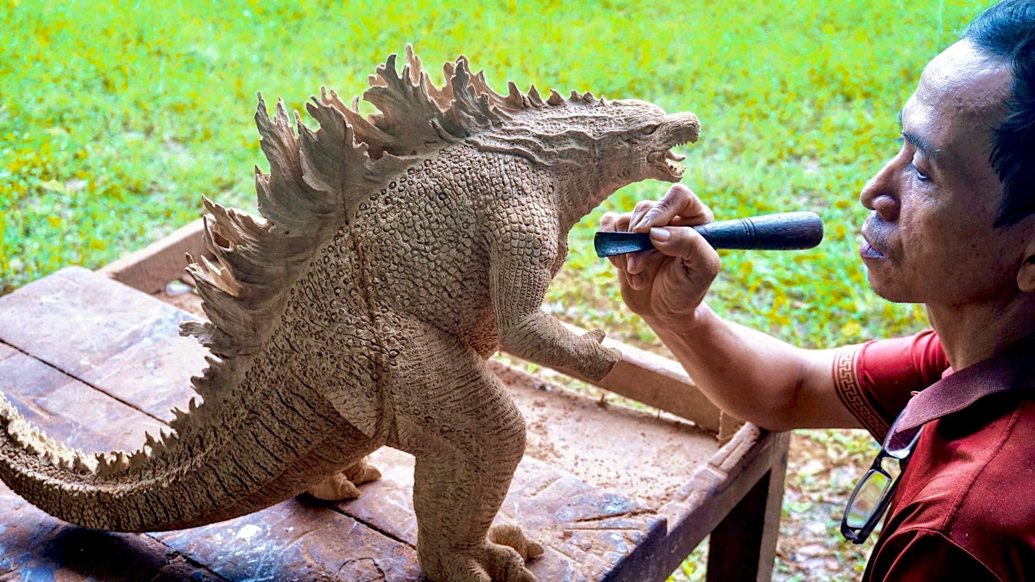Godzilla - Figure Wood Carving - Monarch: Legacy of Monsters - Woodart Vietnam