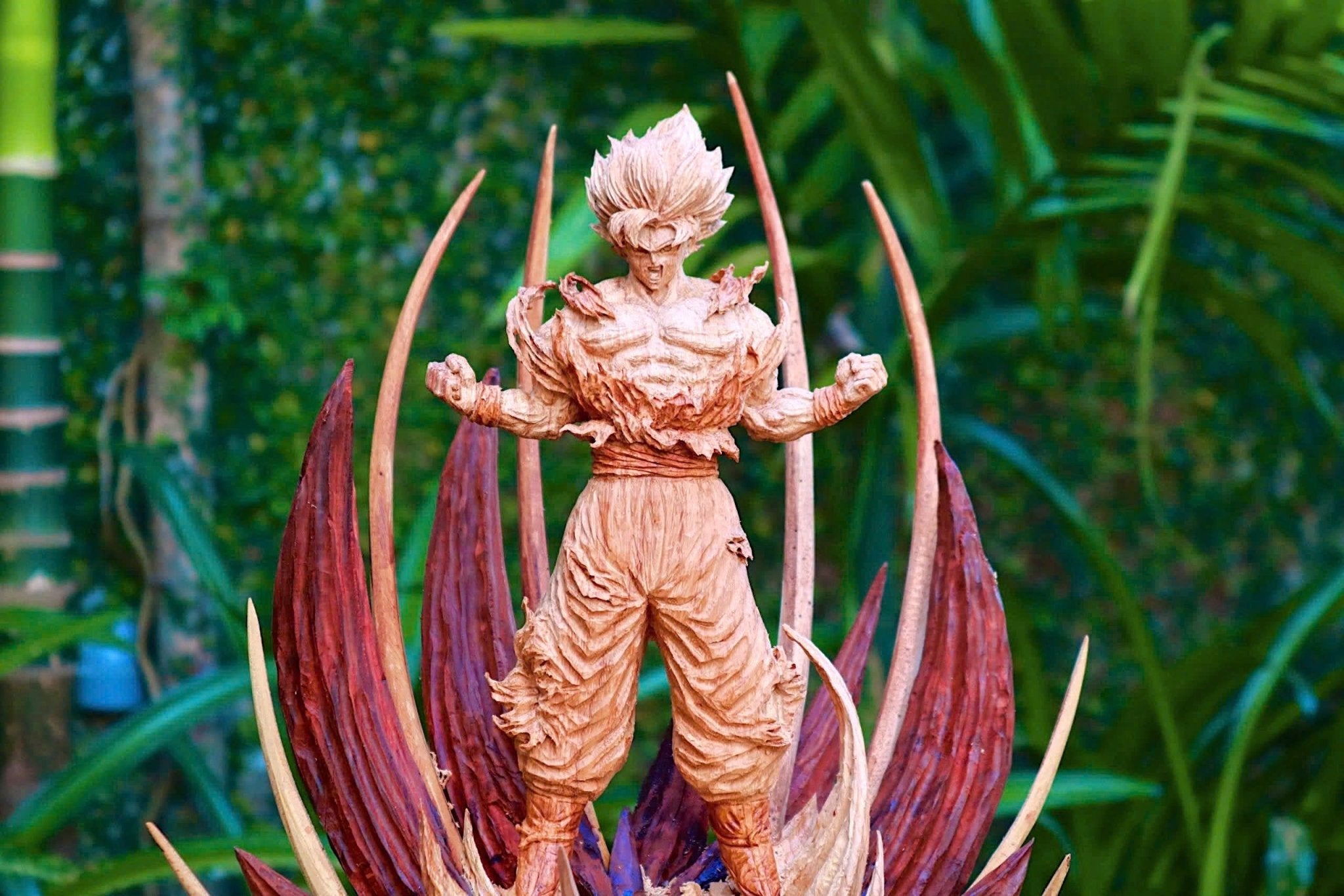 Goku SSJ2 Figure Wood Carving 2024 - Dragon Ball Z - Woodart Vietnam
