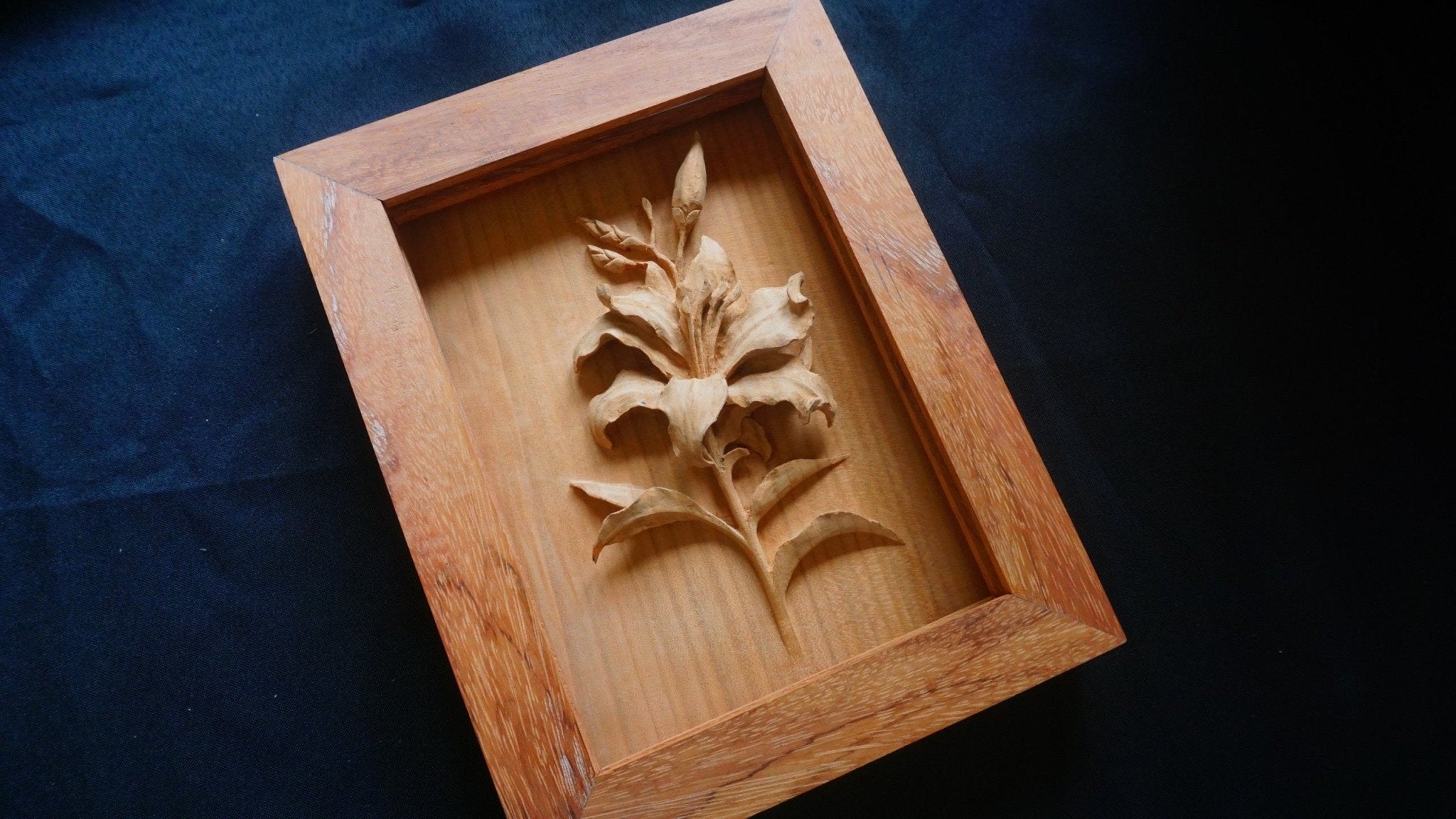 Lily Flower wood Carving - Woodart Vietnam