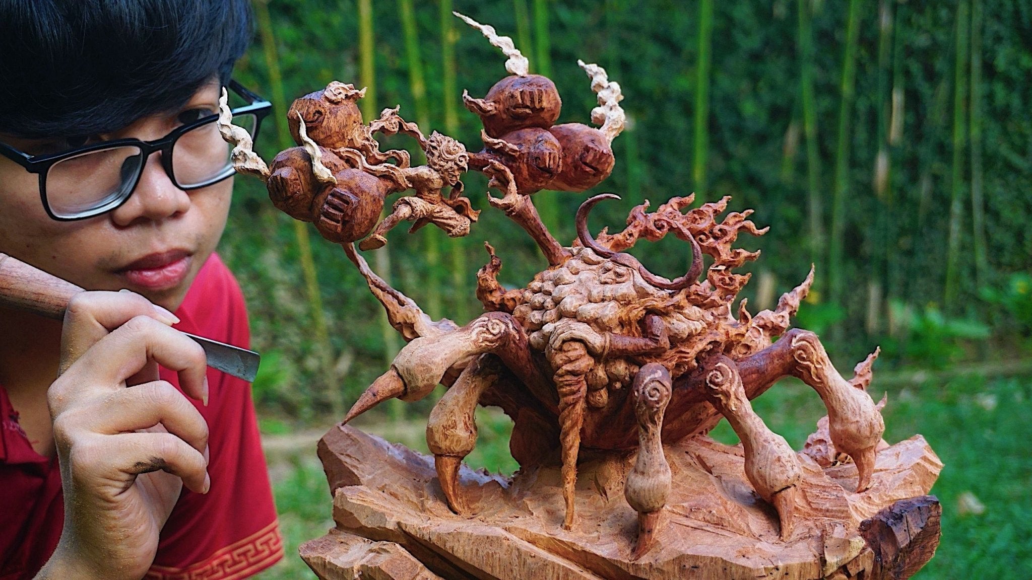 Luffy Gear 5 vs Saturn - One Piece Figure Wood Carving - Woodart Vietnam