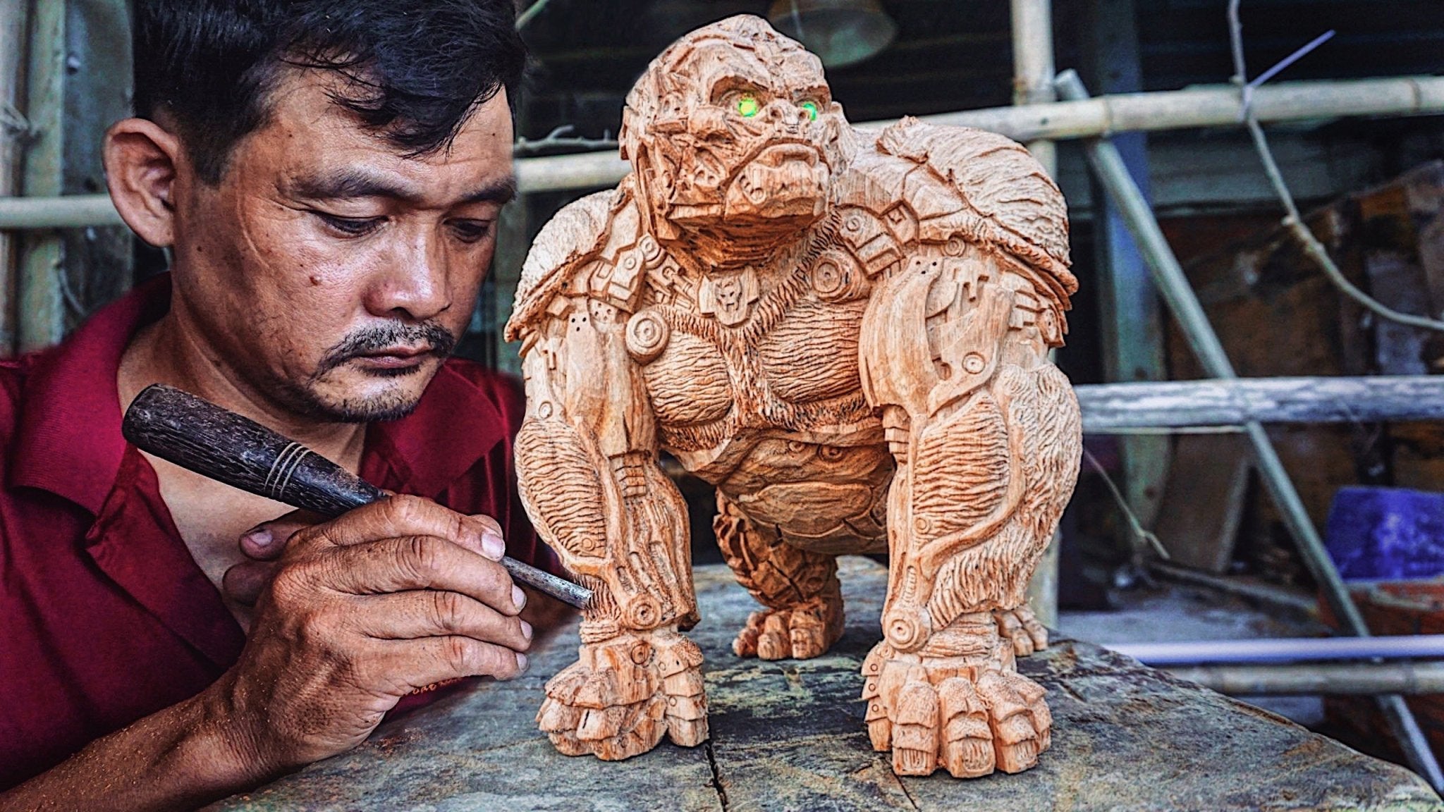 Optimus Primal Figure Wood Carving - Transformers: Rise of the beast - Woodart Vietnam