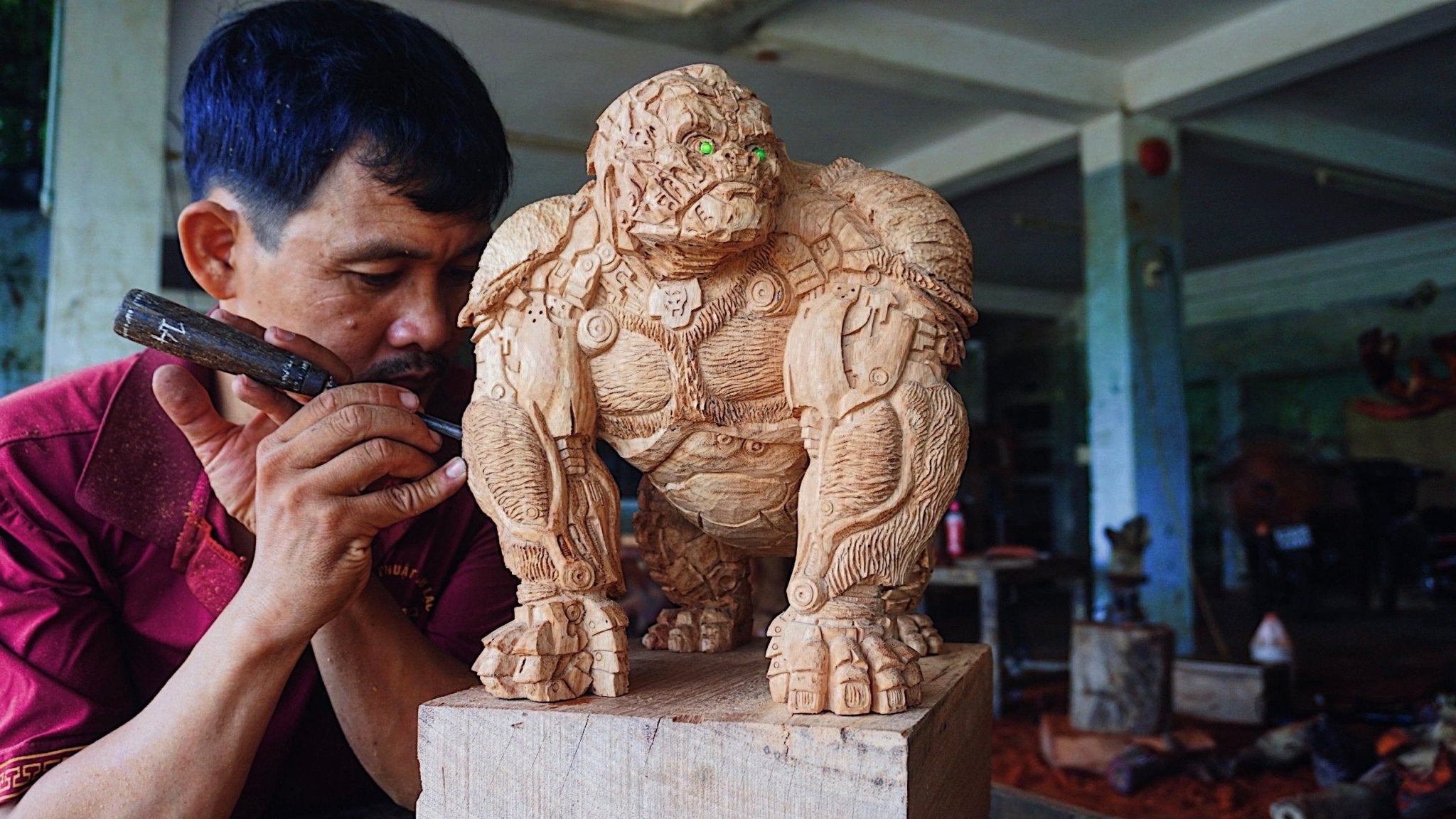 Optimus Primal Figure Wood Carving - Transformers: Rise of the beast - Woodart Vietnam