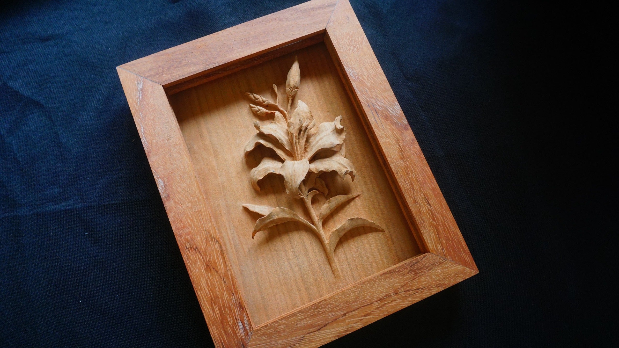 Lily Flower wood Carving