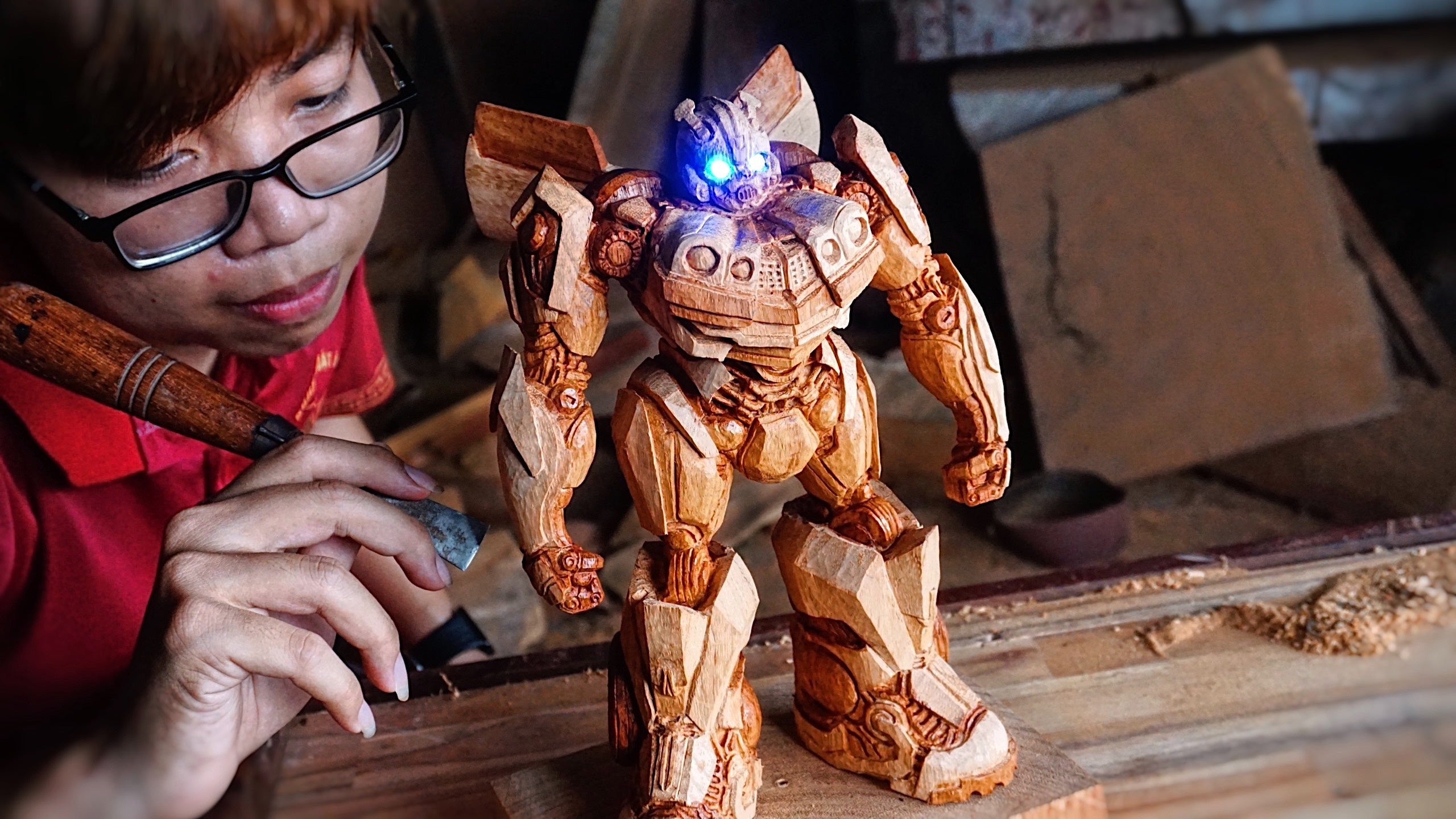 Bumblebe - Tranformers: Rise of the Beasts Figure Wood Carving
