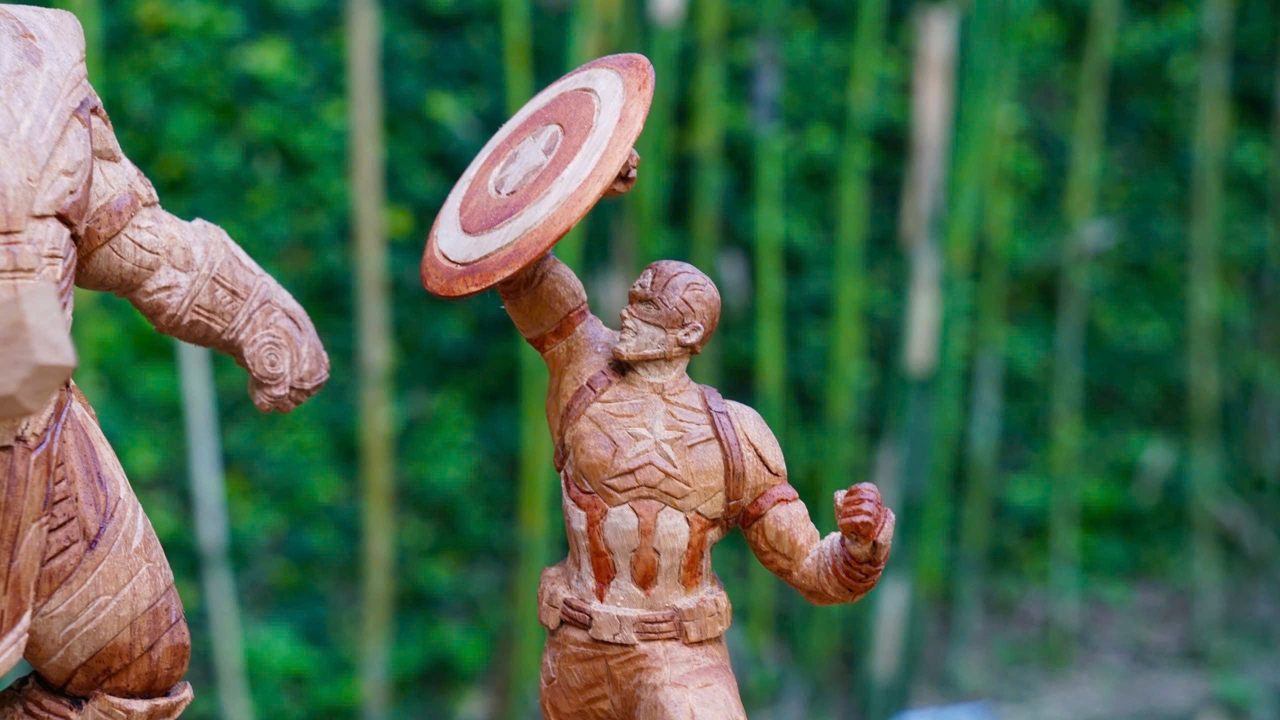 Captain America (Only) - Figure Wood Carving - Avengers Endgame