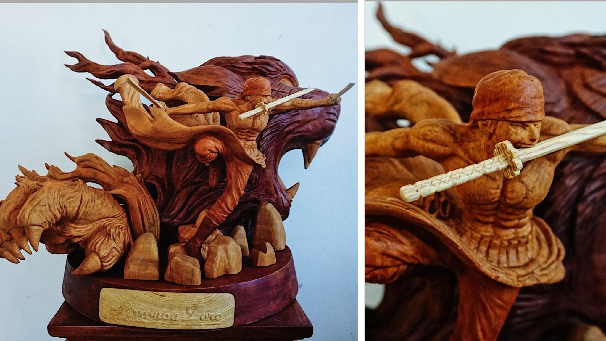 ZORO Figure Wood Carving - One Piece - Woodart Vietnam