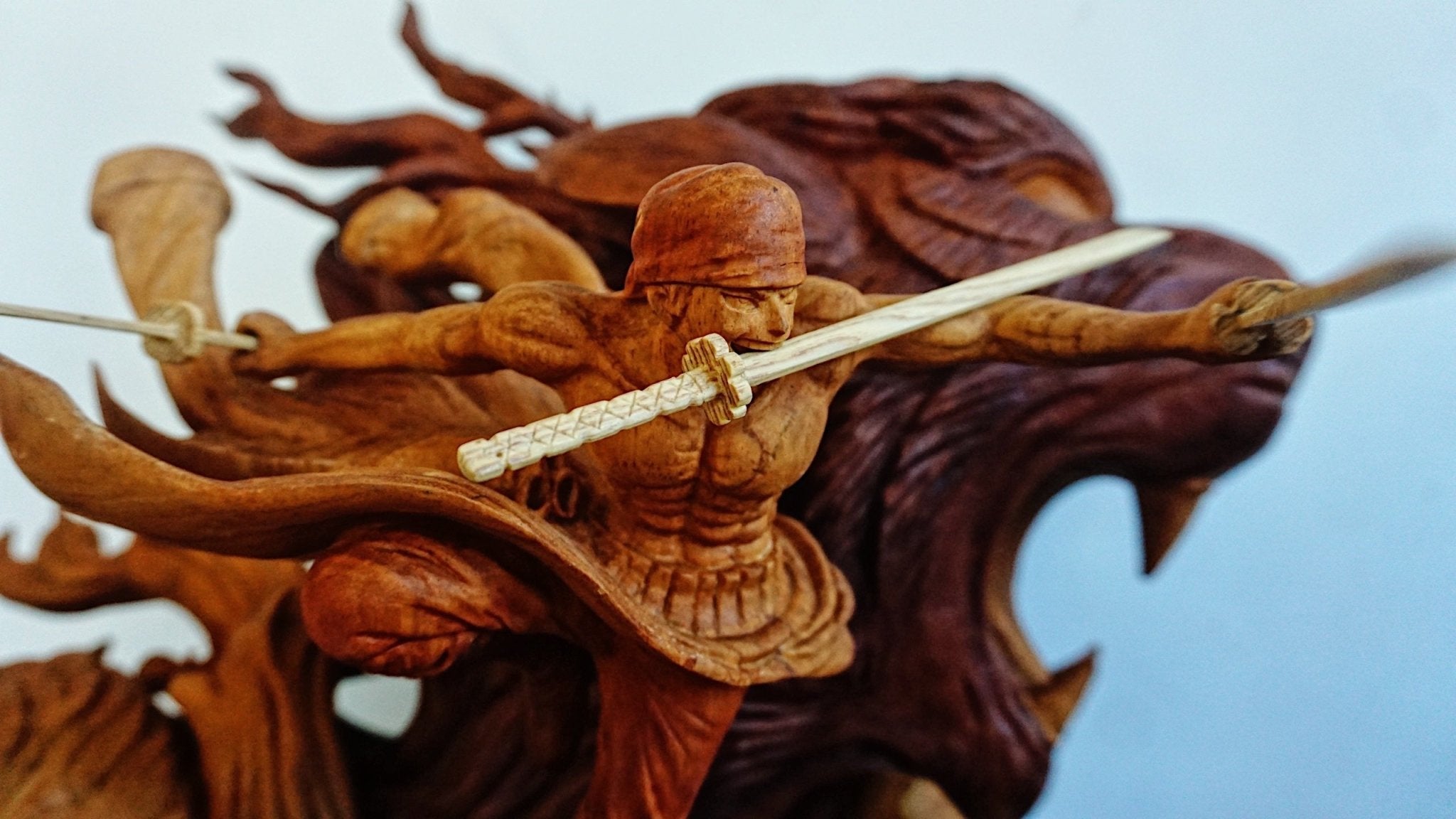 ZORO Figure Wood Carving - One Piece - Woodart Vietnam