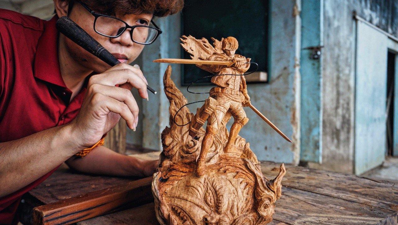 Levi vs Beast Titan - Figure Wood Carving [Limited] - Woodart Vietnam 