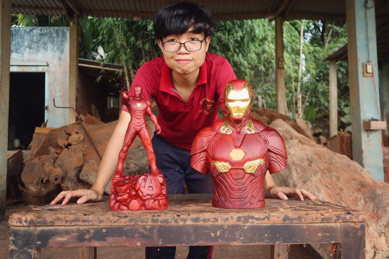 Marvel Iron Man Mark L - Bust Figure Wood Carving - Woodart Vietnam 