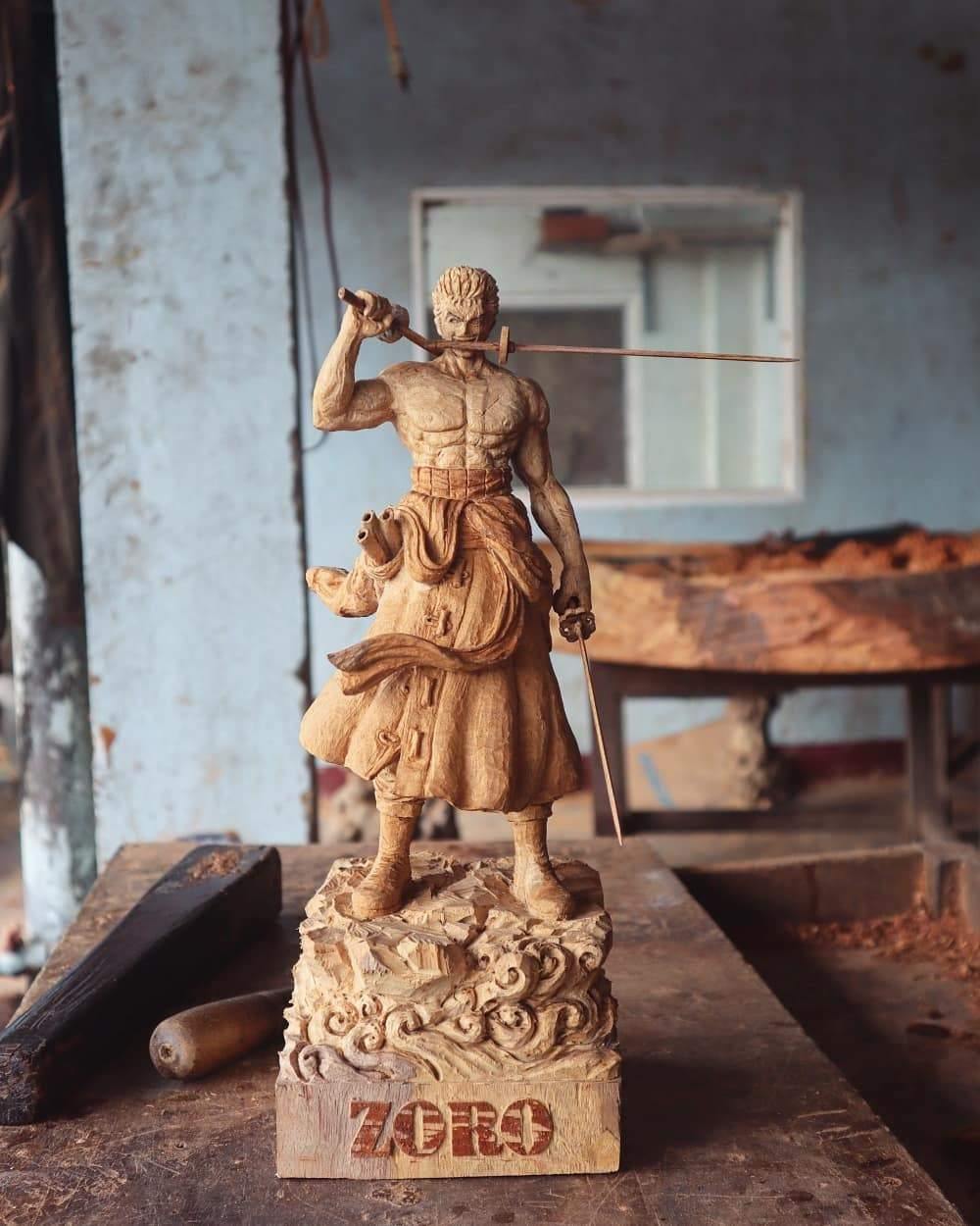 ZORO Figure Wood Carving – One Piece [Limited] - Woodart Vietnam 