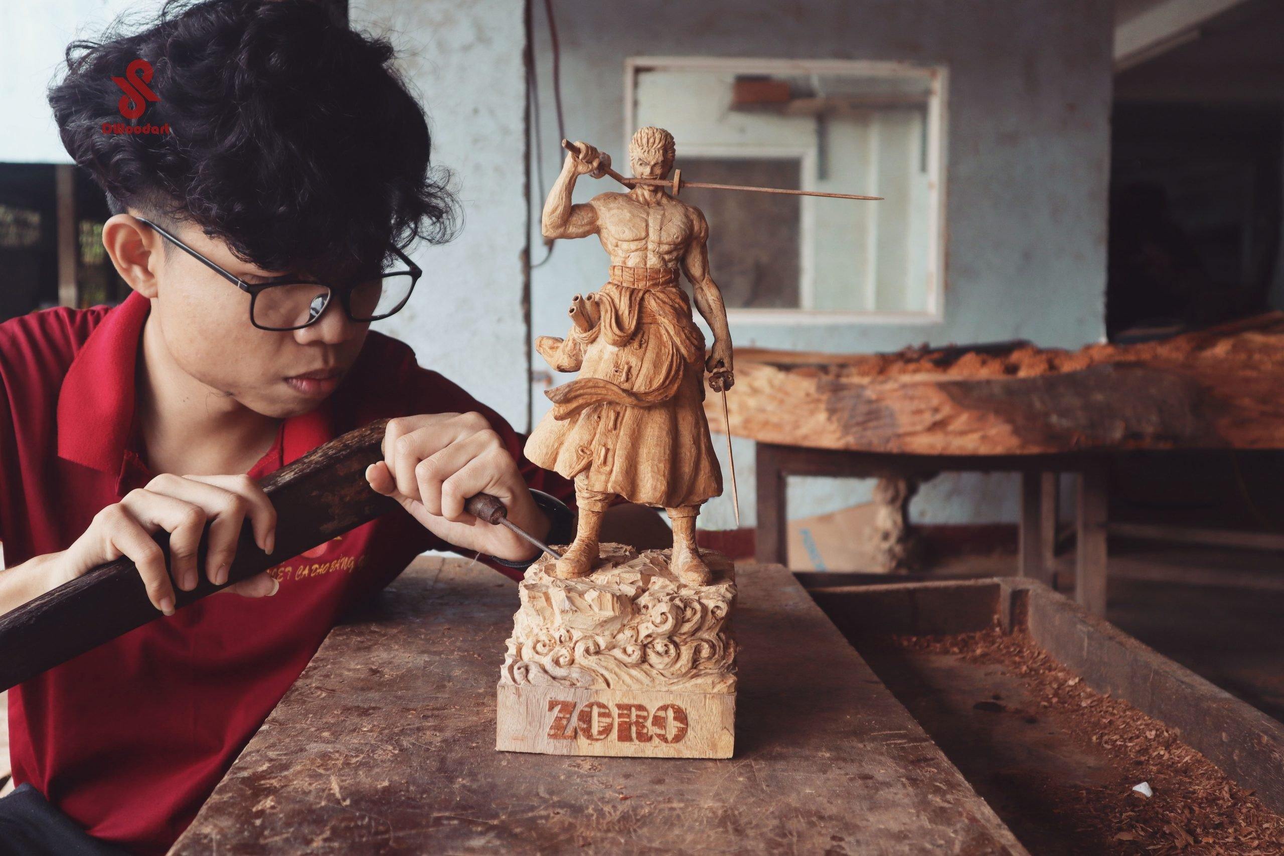 ZORO Figure Wood Carving – One Piece [Limited] - Woodart Vietnam 