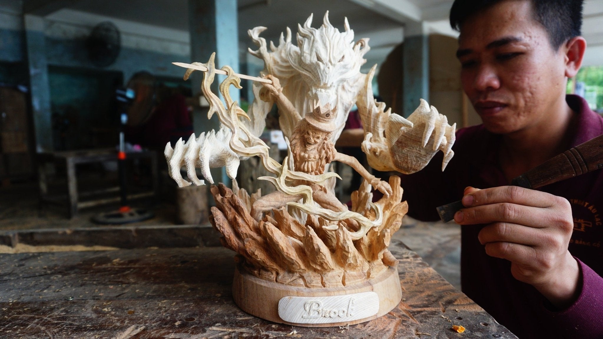 Brook - One Piece Figure Wood Carving - Woodart Vietnam