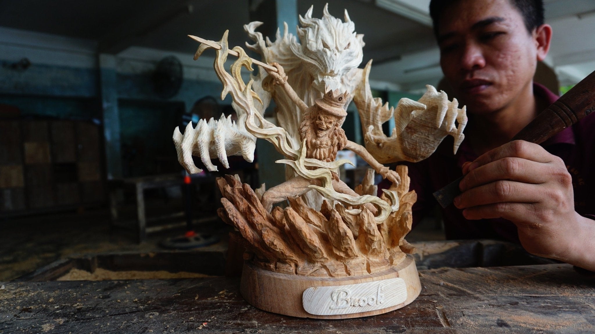 Brook - One Piece Figure Wood Carving - Woodart Vietnam