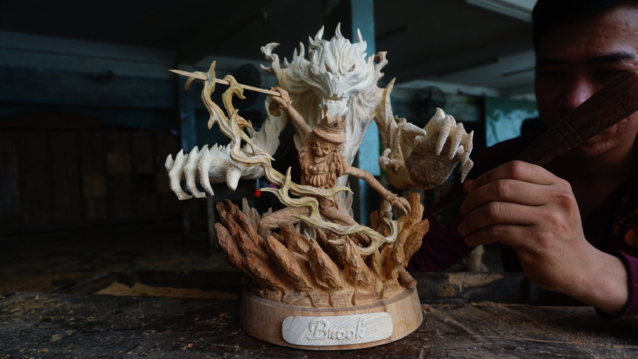 Brook - One Piece Figure Wood Carving - Woodart Vietnam