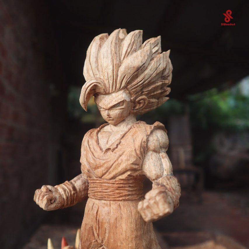 Gohan Figure Wood Carving - Dragon Ball - Woodart Vietnam