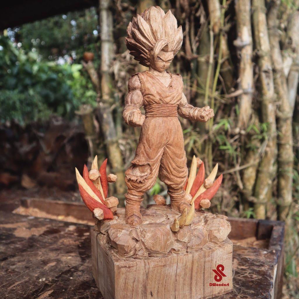 Gohan Figure Wood Carving - Dragon Ball - Woodart Vietnam