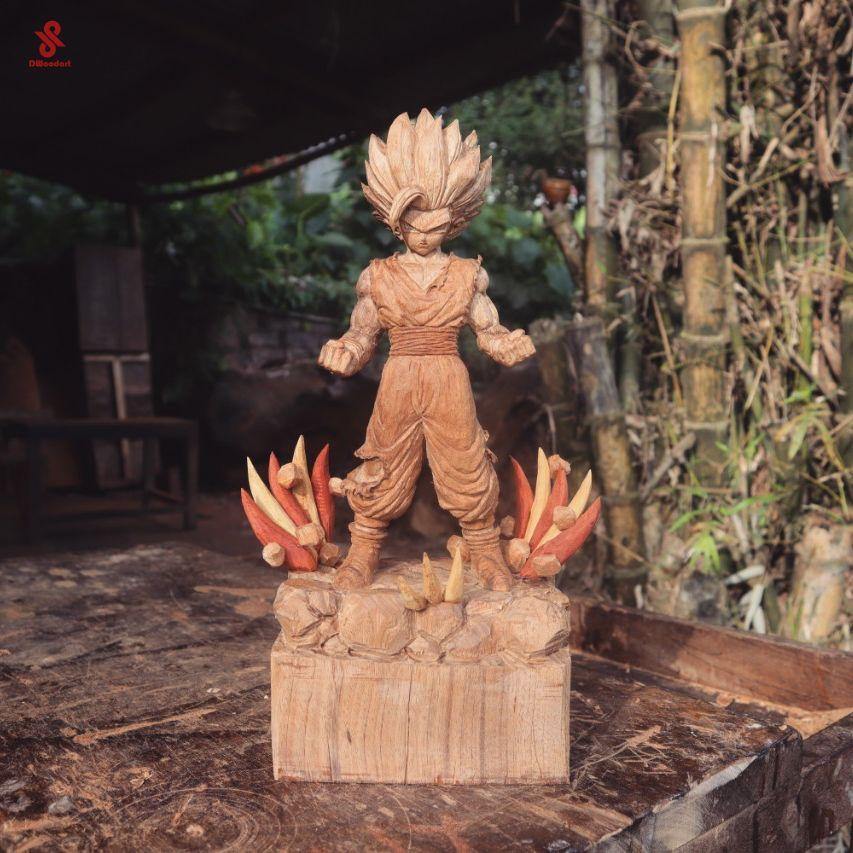 Gohan Figure Wood Carving - Dragon Ball - Woodart Vietnam