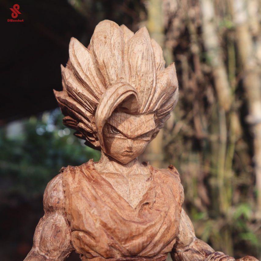 Gohan Figure Wood Carving - Dragon Ball - Woodart Vietnam