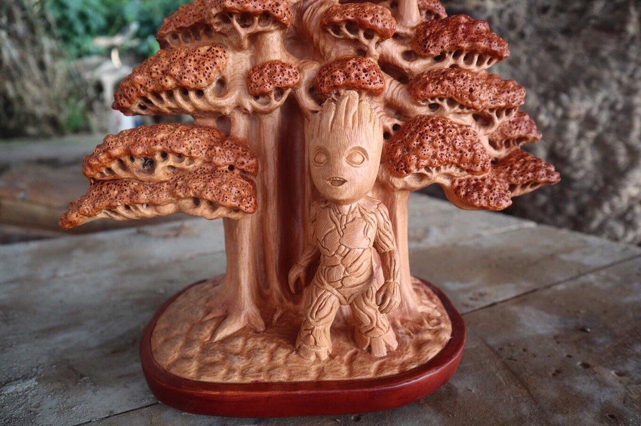Groot - Bonsai Wood Carving - Woodart Vietnam