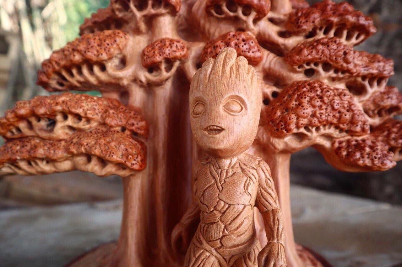 Groot - Bonsai Wood Carving - Woodart Vietnam 