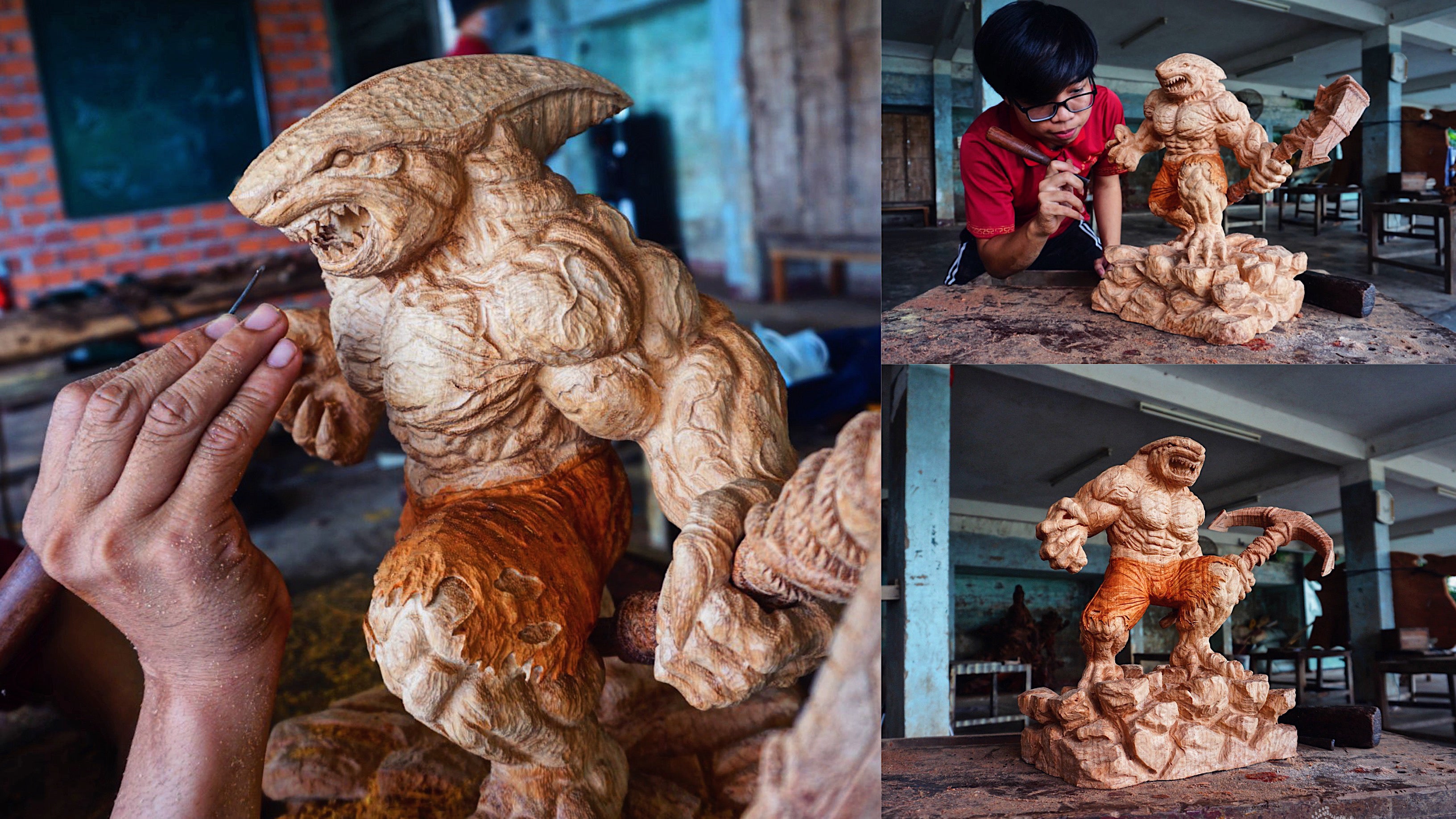 King Shark - Wood Carving - Woodart Vietnam 