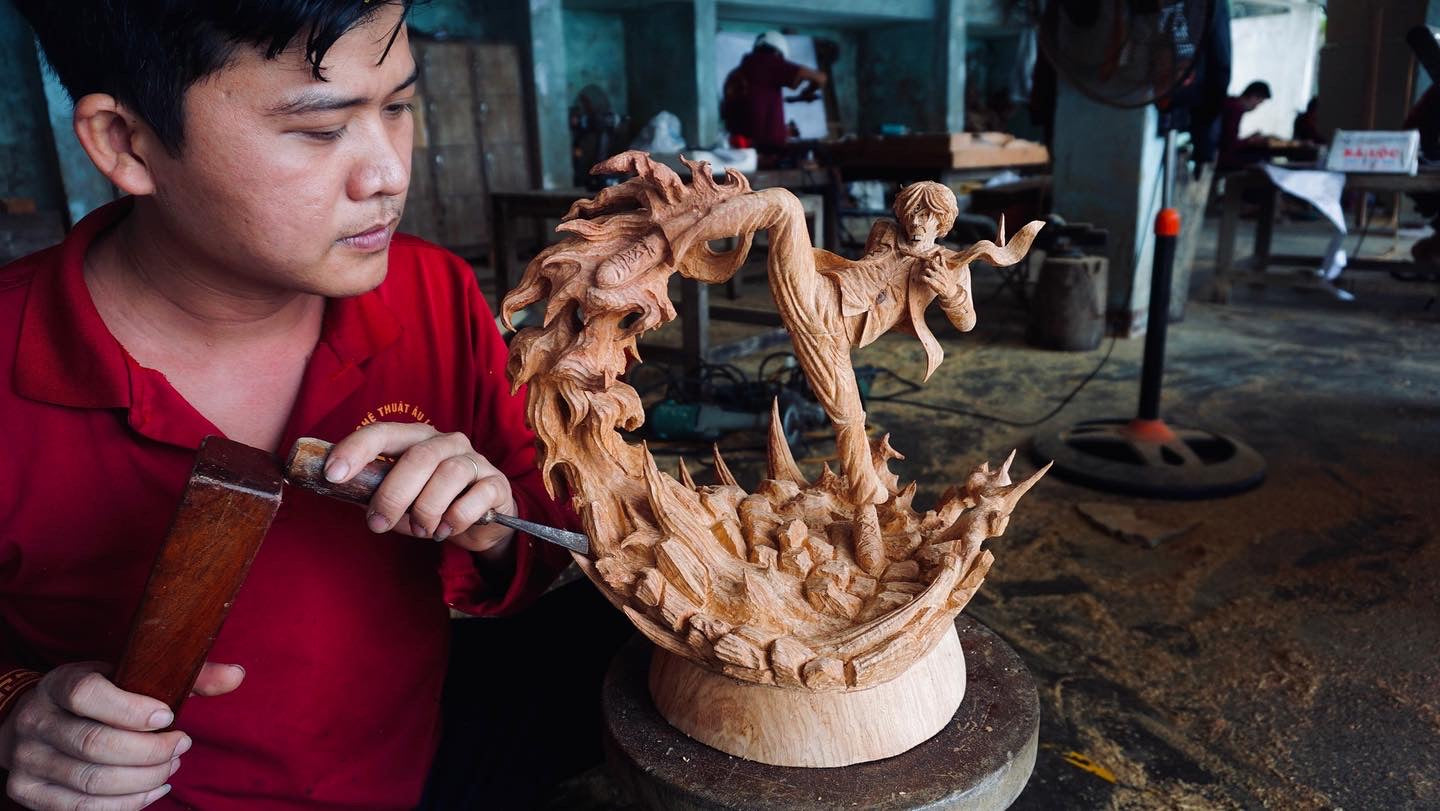 Sanji Figure Wood Carving - One Piece - Woodart Vietnam 