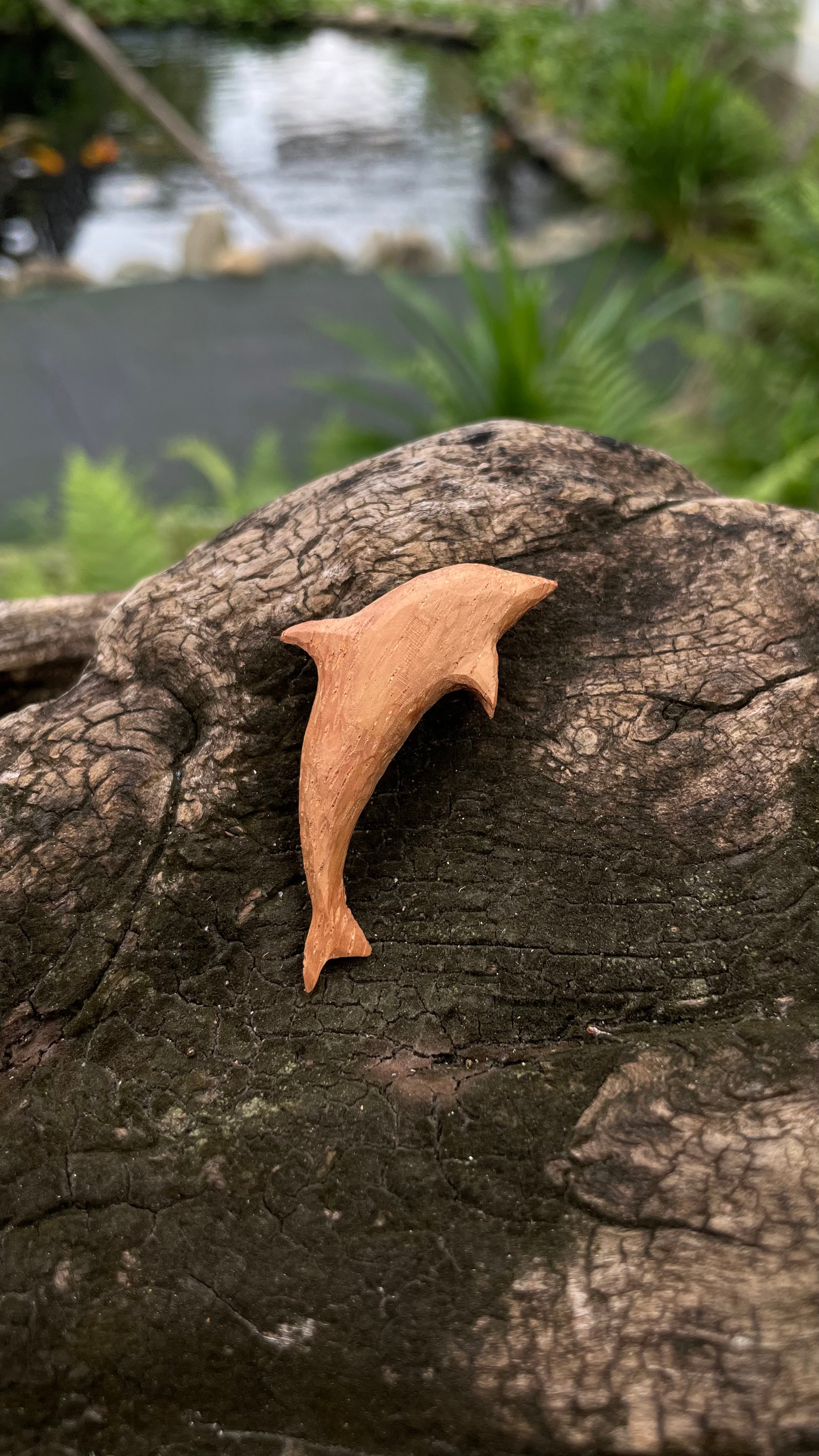 Dolphin - Wooden Pendant Neklace - Woodart Vietnam 