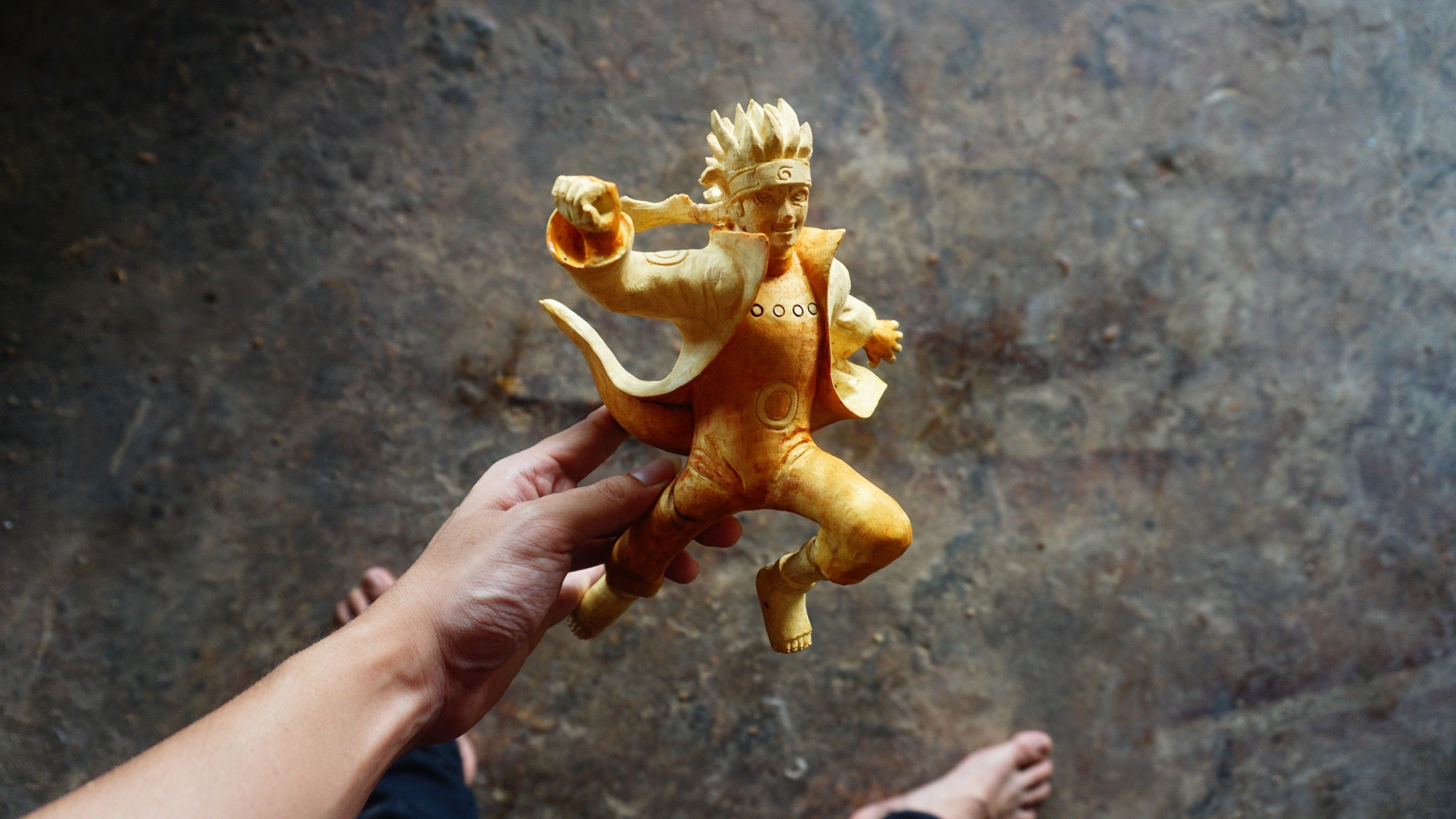 Naruto Kyuubi Chakra Mode Figure Wood Carving - Woodart Vietnam 