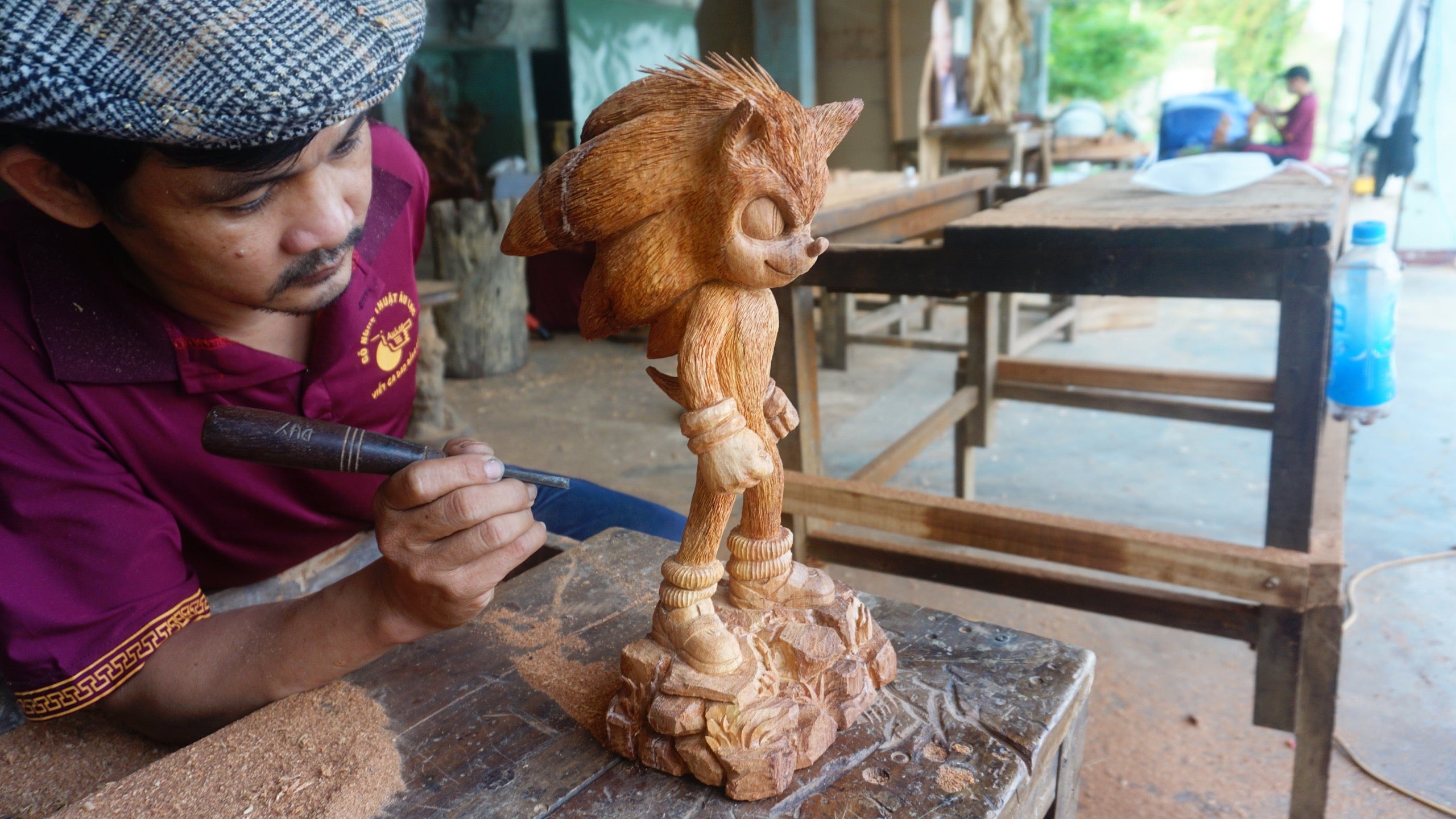 Sonic The Hedgehog figure Wood carving - Woodart Vietnam 