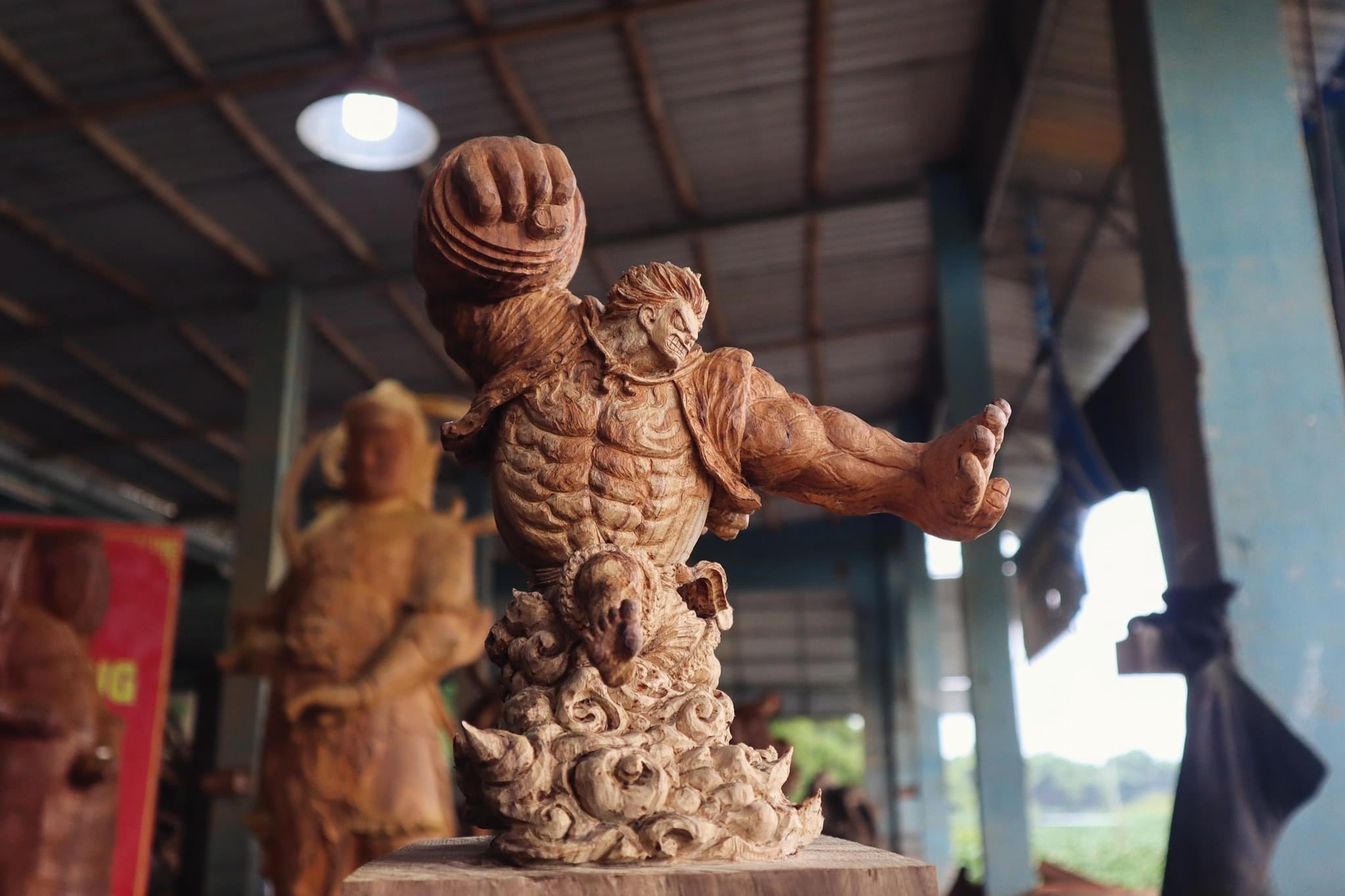 Luffy Gear 4 Figure Wood Carving - Woodart Vietnam 