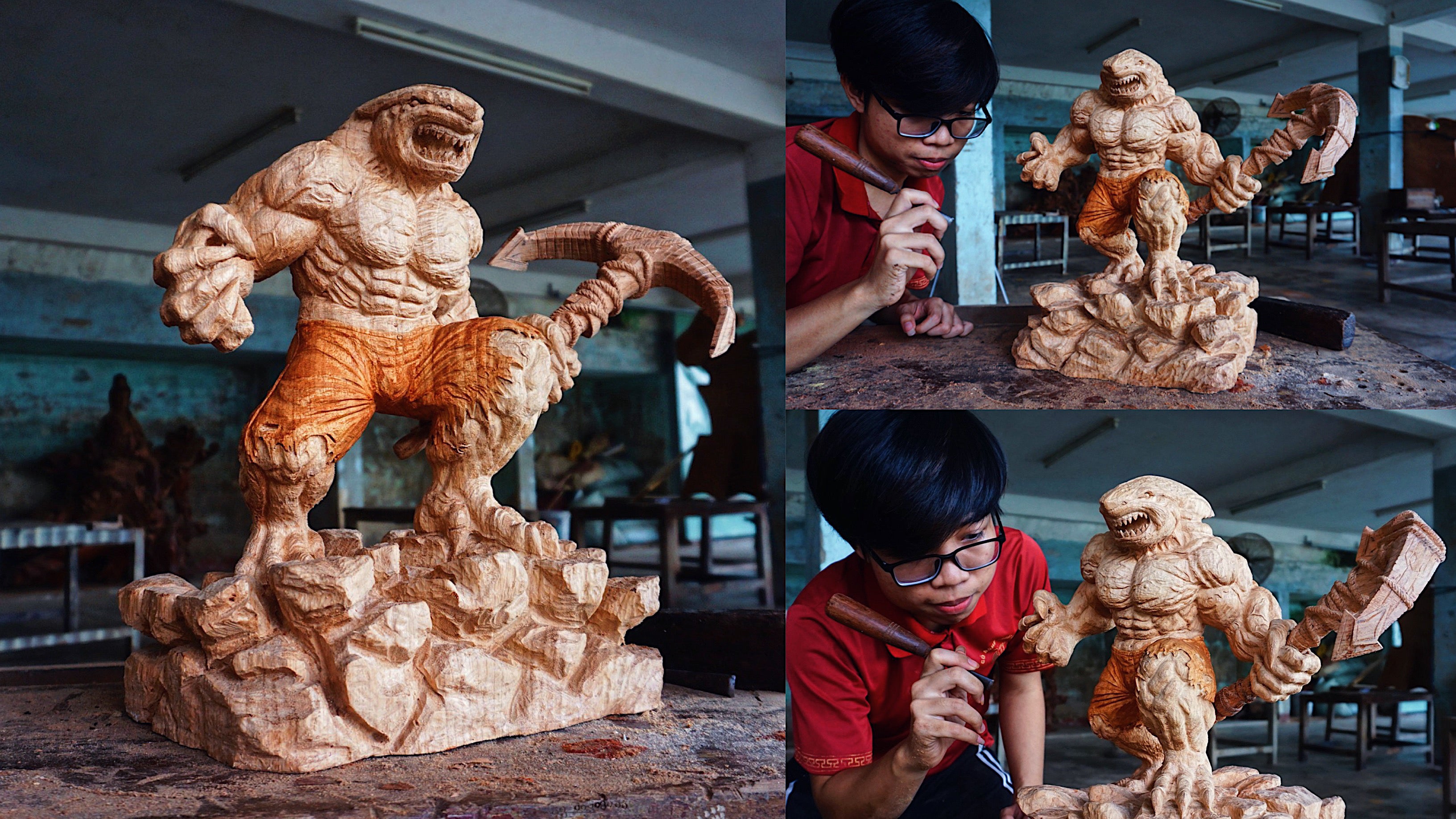 King Shark - Wood Carving - Woodart Vietnam 