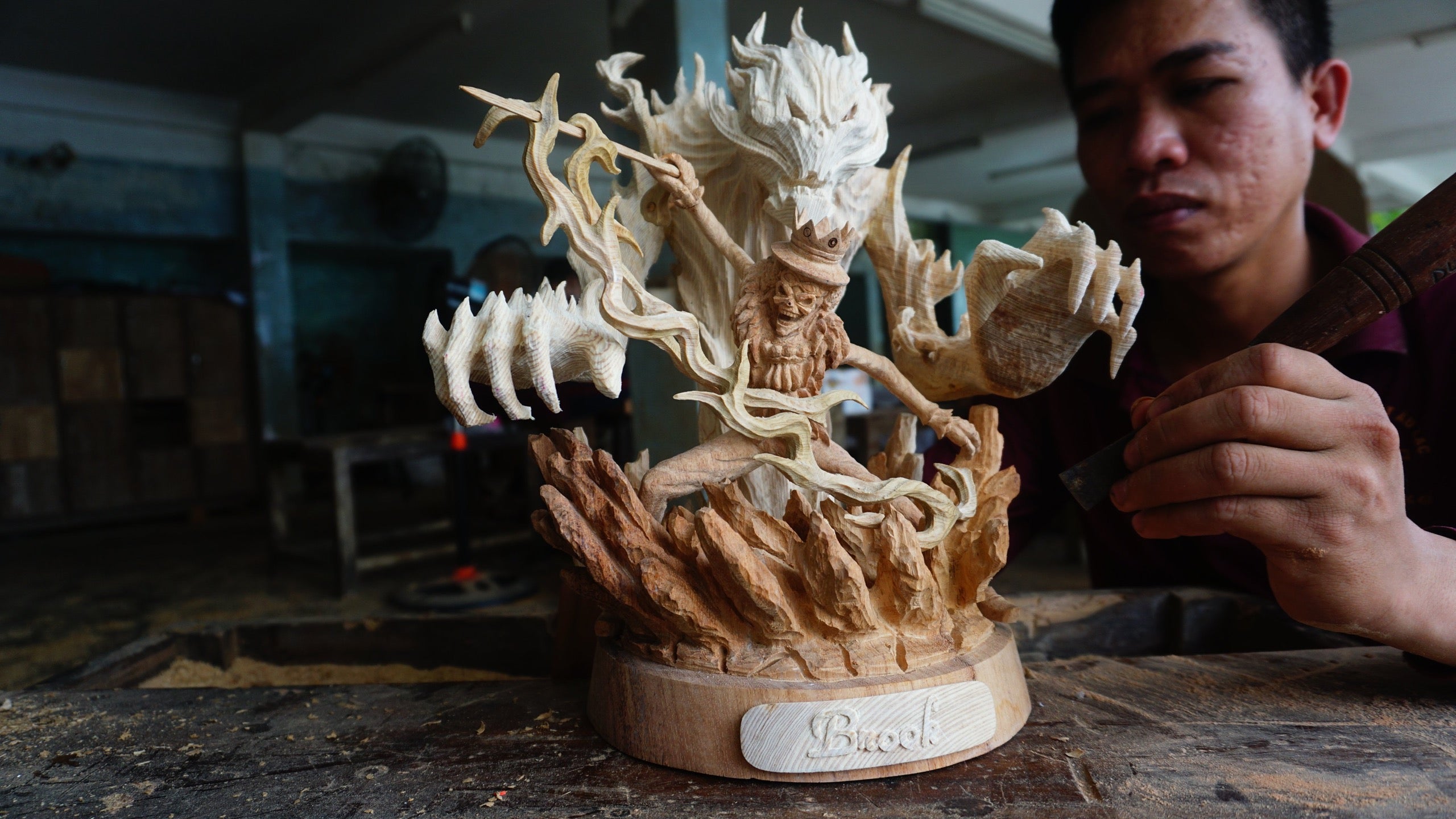 Brook - One Piece Figure Wood Carving - Woodart Vietnam 