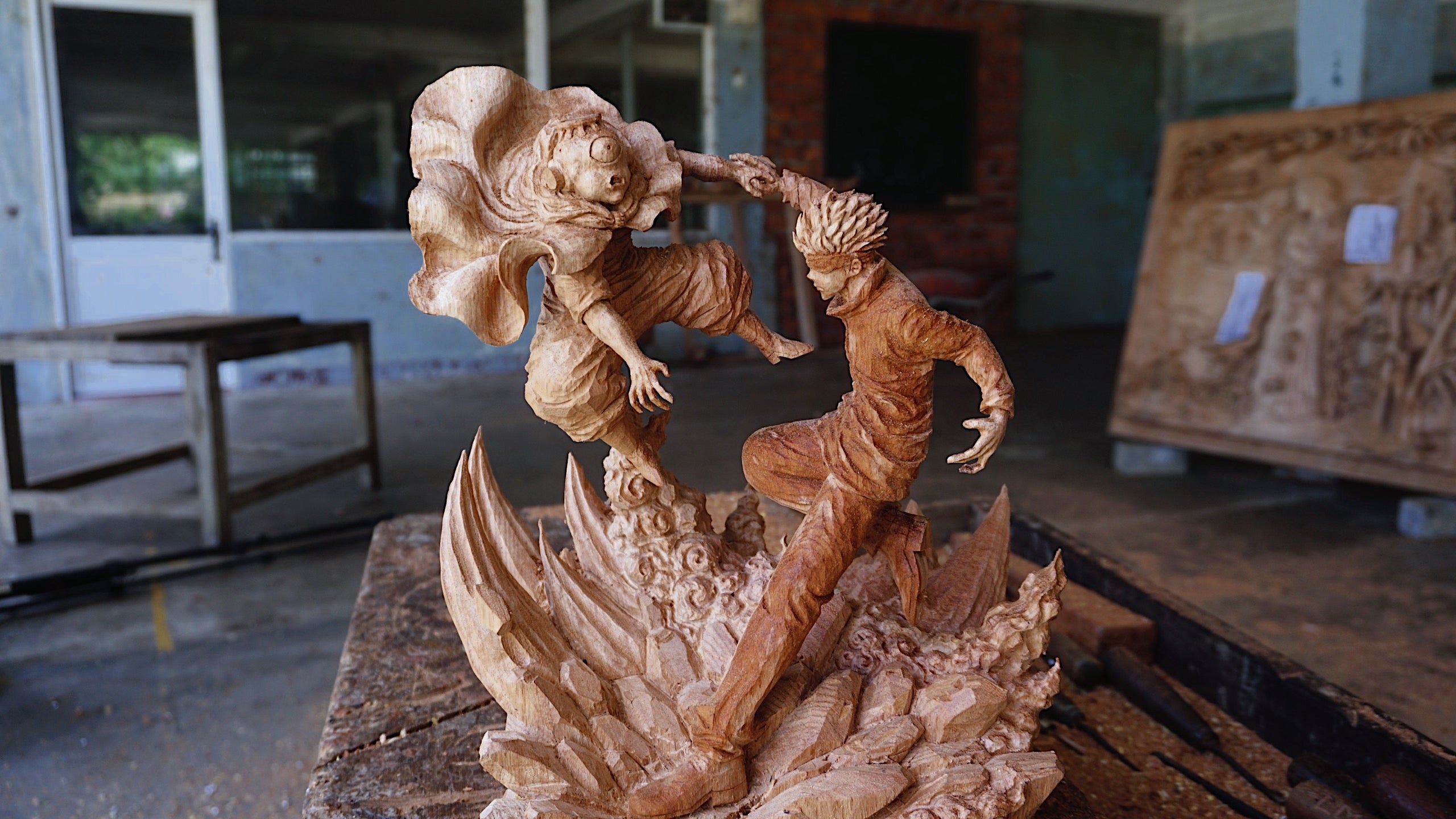Gojo vs Jogo Figure wood Carving - Jujutsu Kaise - Woodart Vietnam 