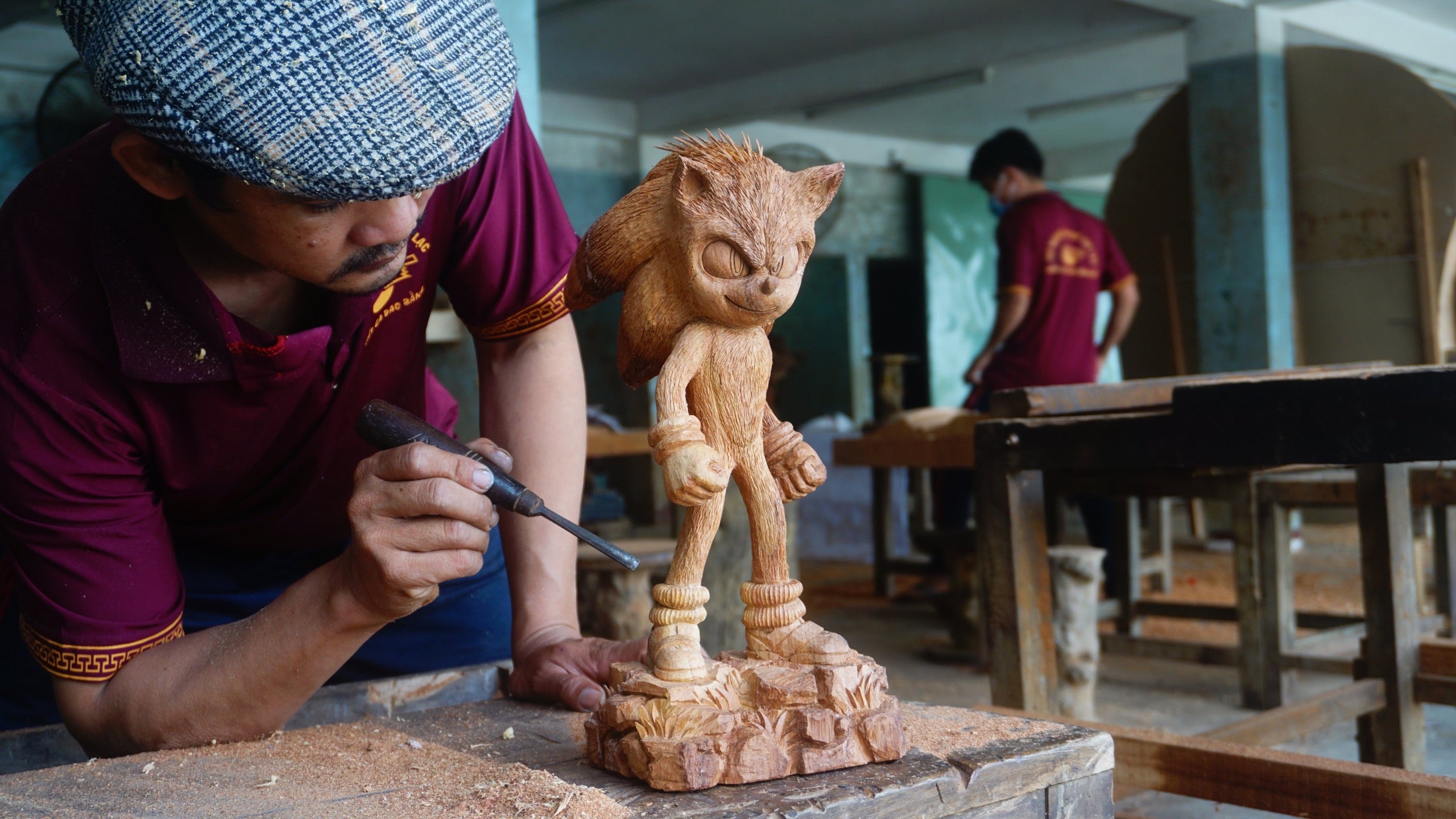 Sonic The Hedgehog figure Wood carving - Woodart Vietnam 