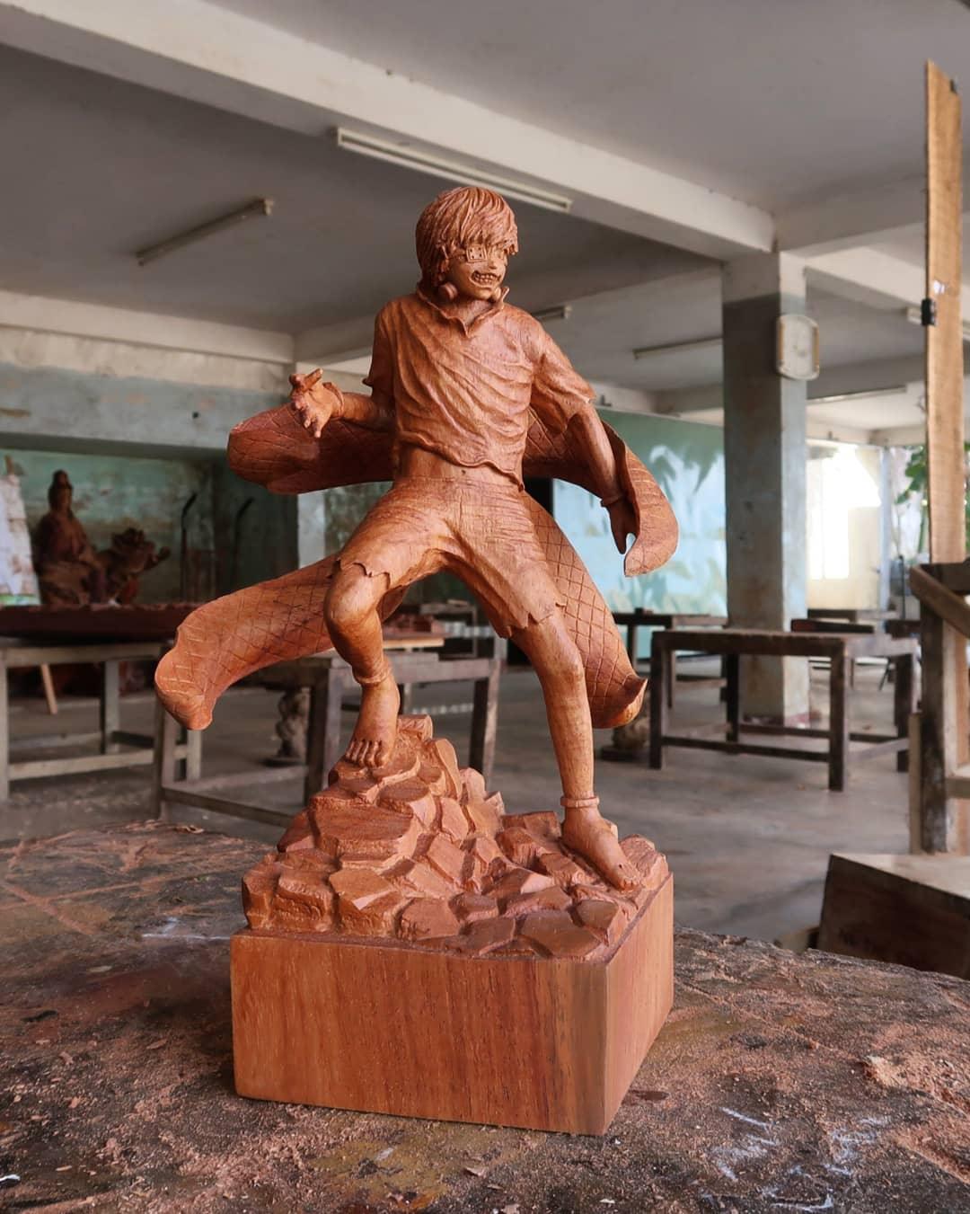 Kaneki Ken - Tokyo Ghoul Wood Carving - Woodart Vietnam