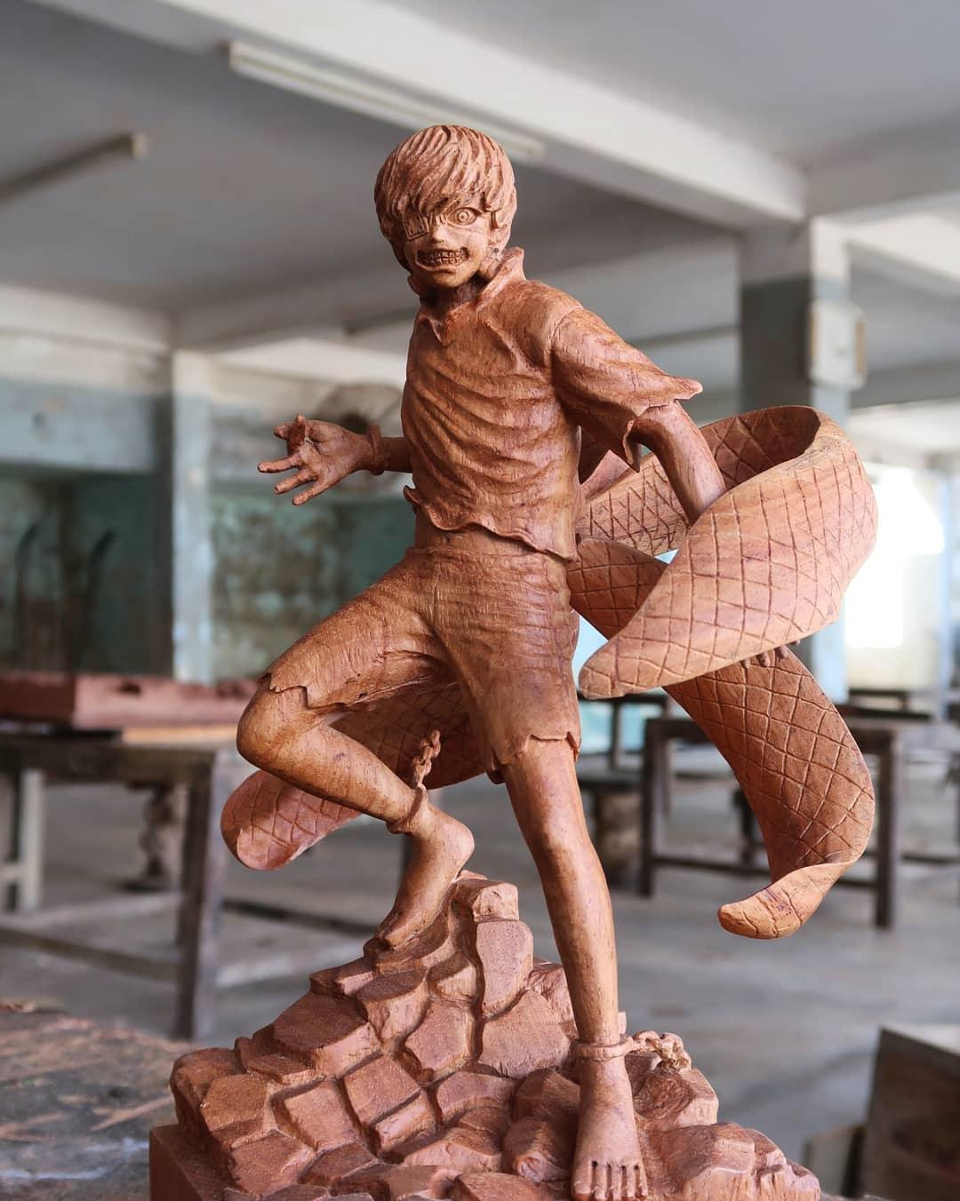 Kaneki Ken - Tokyo Ghoul Wood Carving - Woodart Vietnam